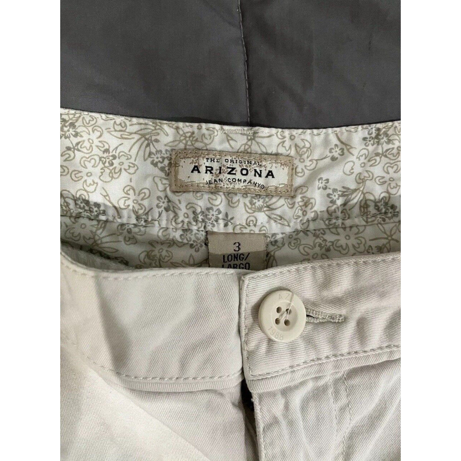 Arizona Women Tan Flat Front Medium Wash Bootcut Pants Size 3L