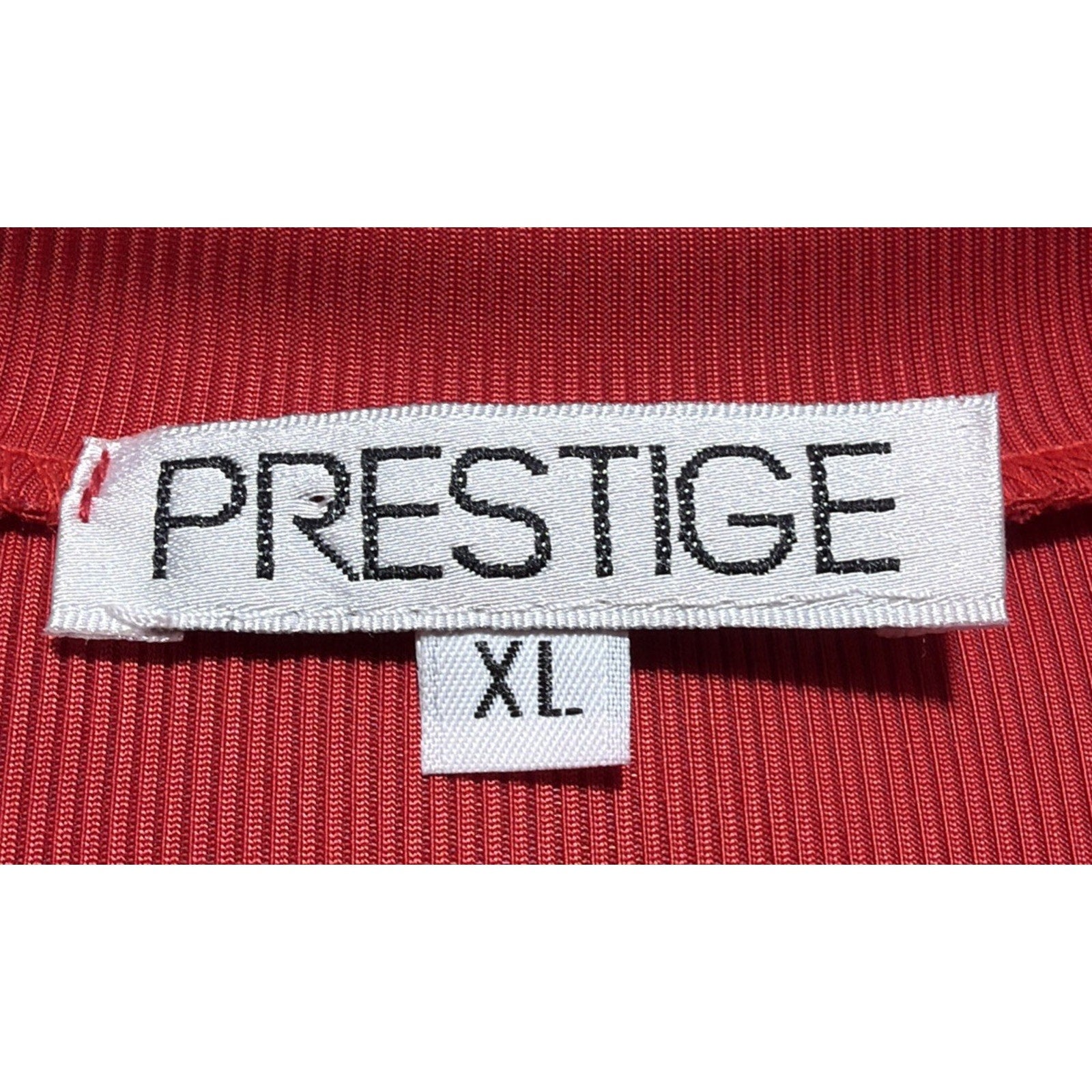 Vinatge PRESTIGE Men's XL Activewear T Shirt Stretch Red Ribbed Panels Made USA