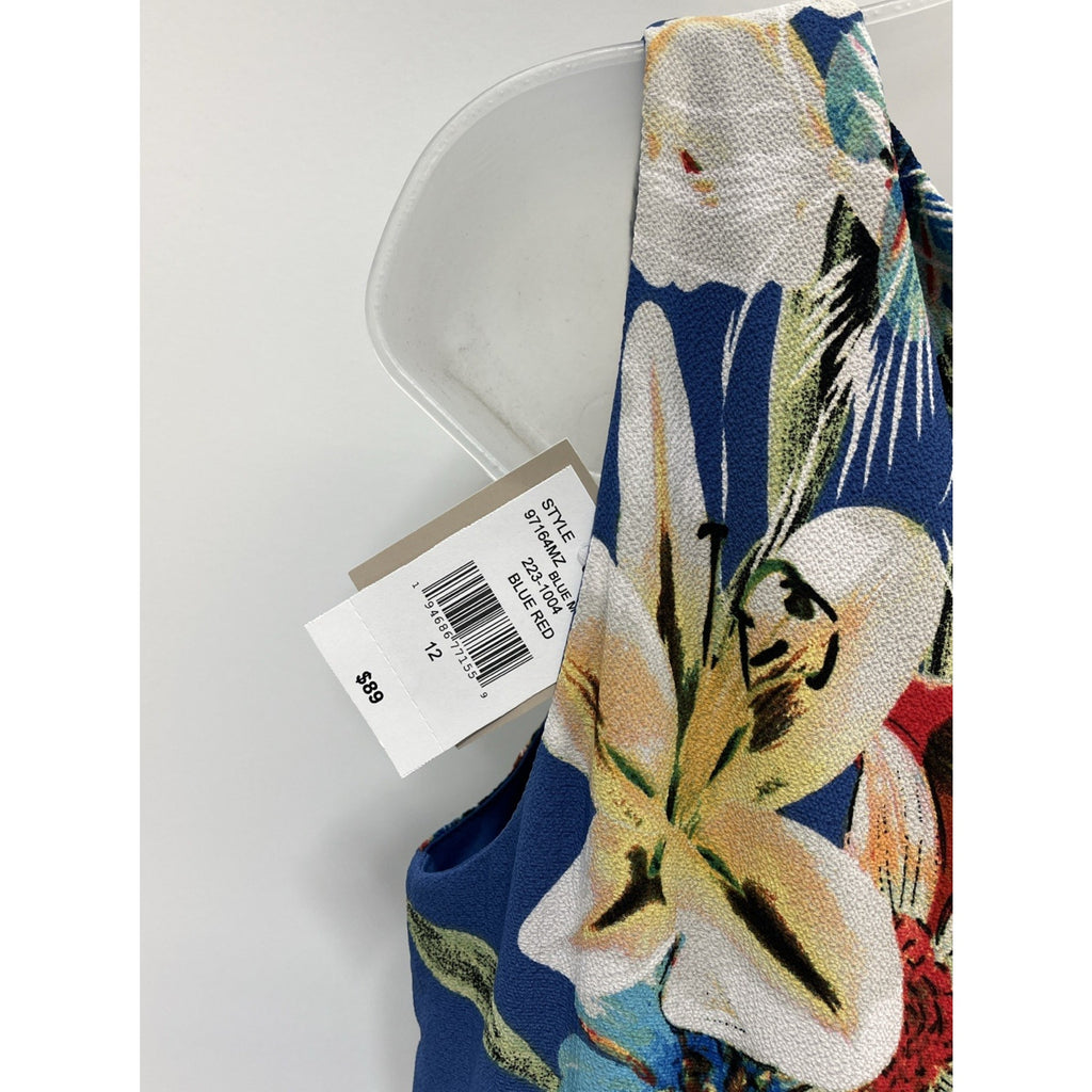 DANNY AND NICOLE LINED FLORAL PRINT Maxi DRESS SZ 12 NWT