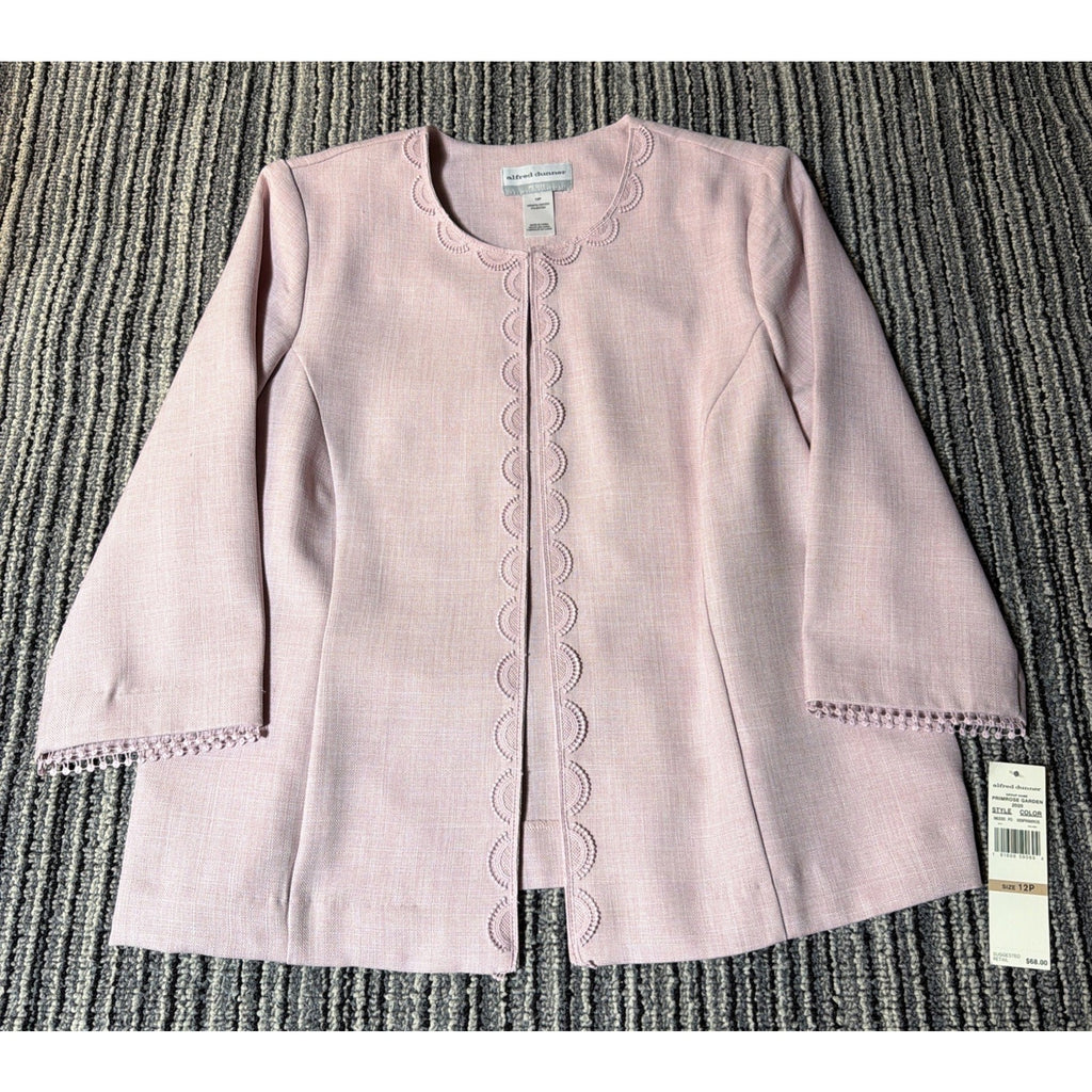 NWT Alfred Dunner Womens 12P Elegant Scroll Embroidered Lightweight Jacket