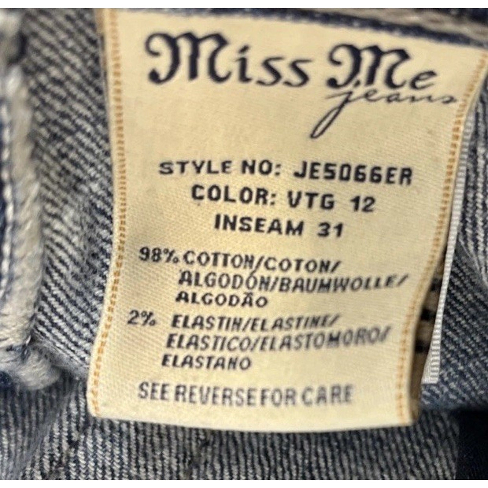 Miss Me Jeans size 29 Womens Boot Cut Mid Rise thick Stitch Flap Denim