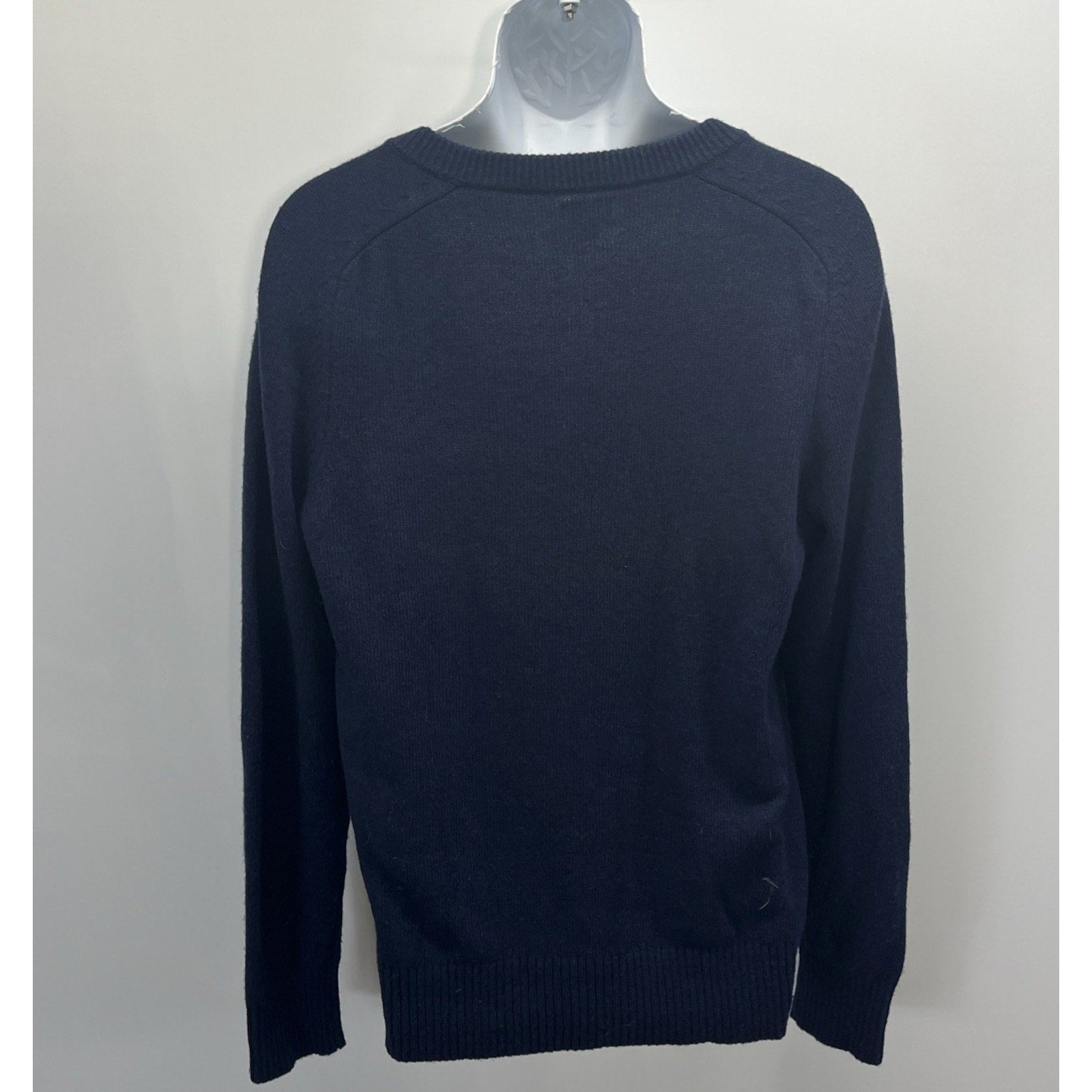 J.CREW Long Sleeve HENLEY SWEATER SIZE M LAMBSWOOL Blend BLUE SOLID