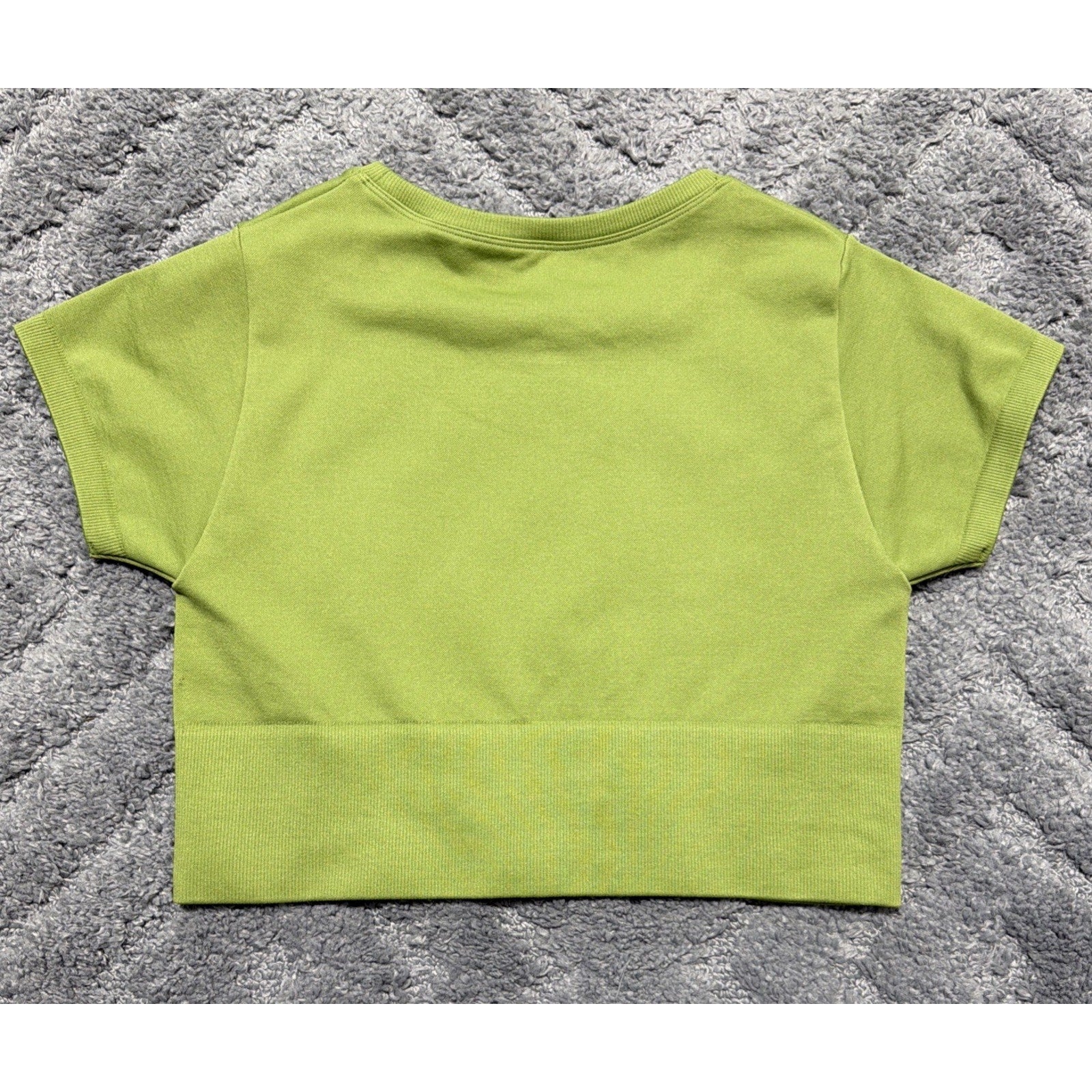 Offline By Aerie Seamless Cropped T Shirt Lime Green Short Sleeve Size M