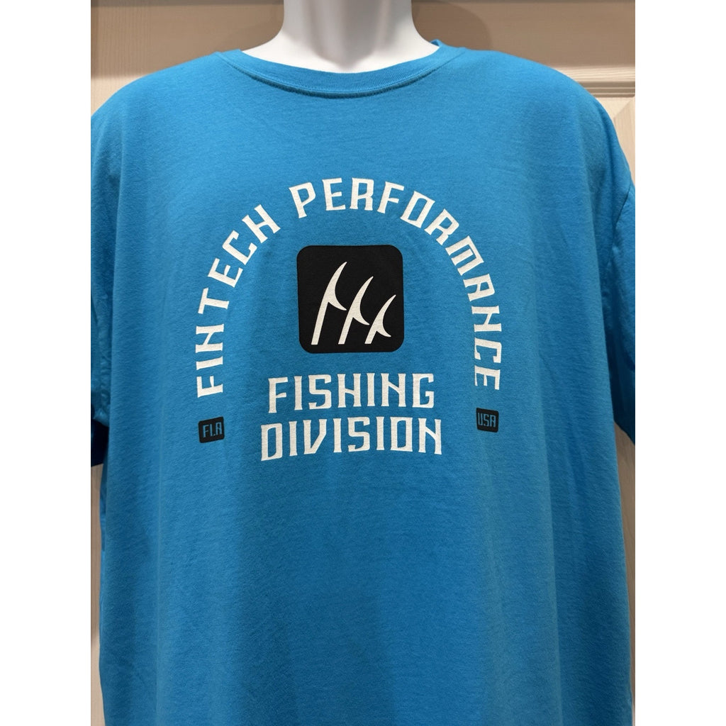 Men's Fintech Performance Fishing T-Shirt Ocean Blue X-Large NWOT
