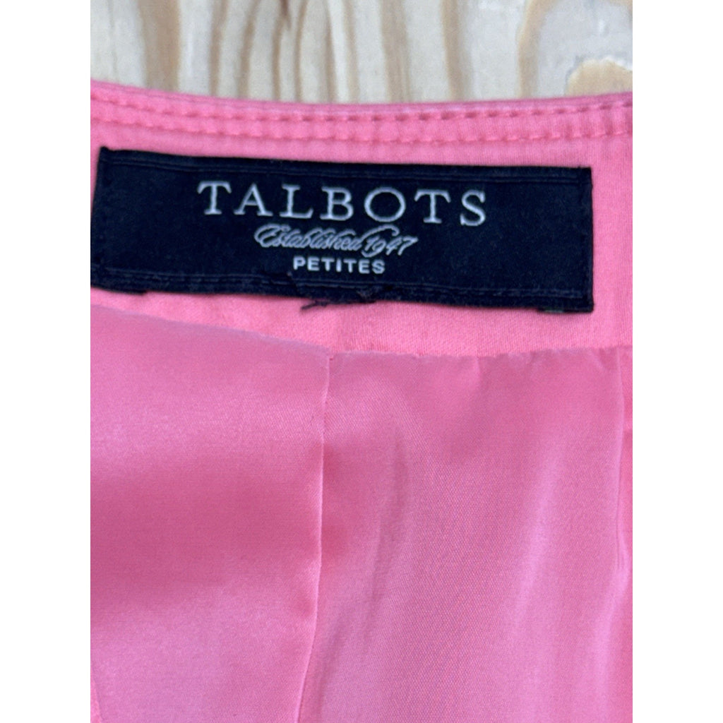 Talbots Jacket Women Pink LP 1 Button Casual With Lining Pockets
