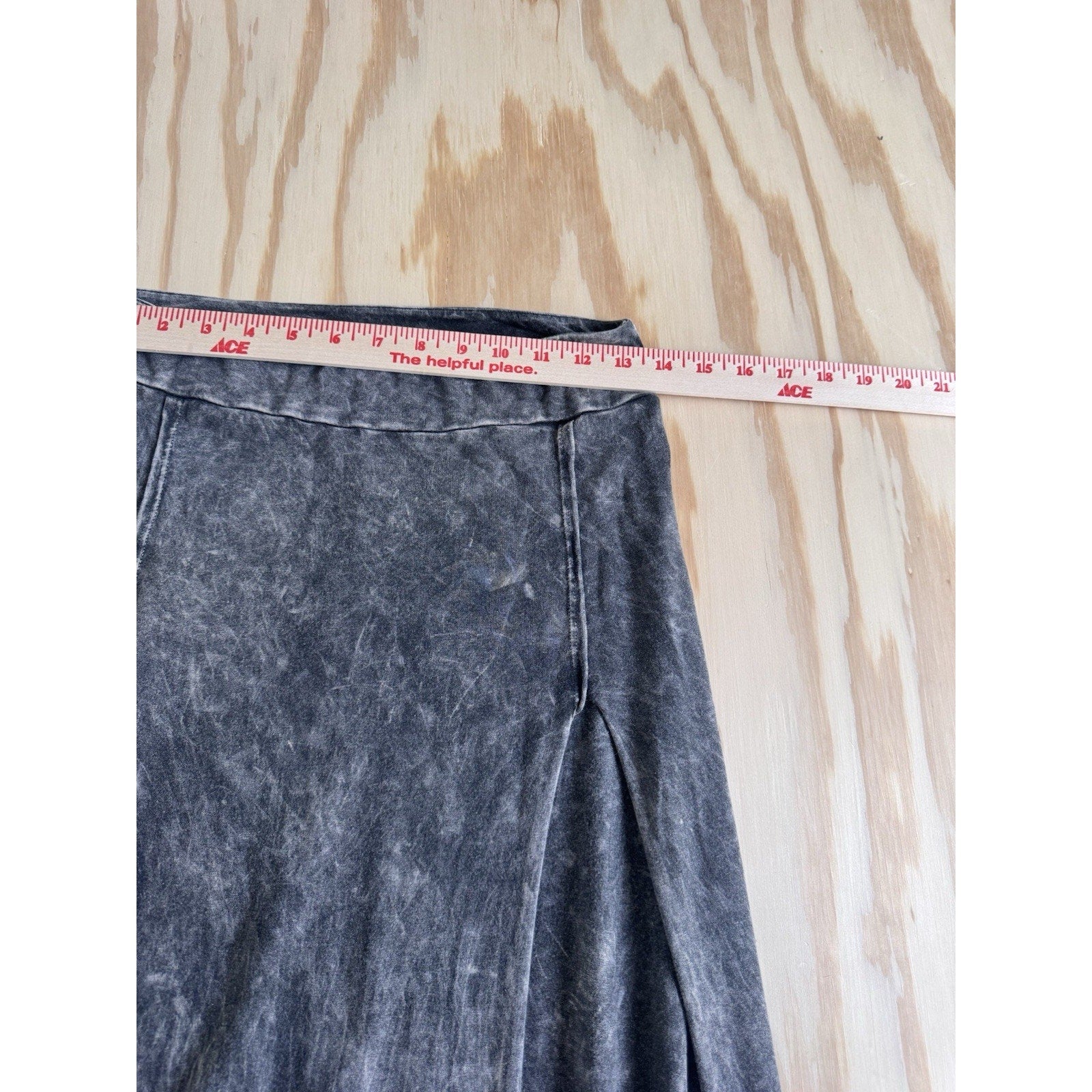 Tribe Kelley Gray Acid Wash Maxi Skirt Medium Made USA Boho Festival Brittney