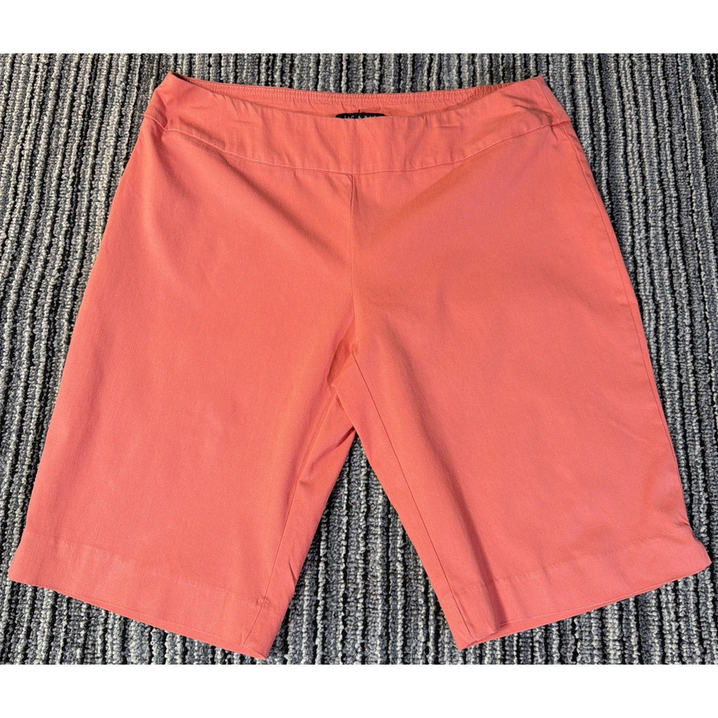 Zac & Rachel Woman Shorts Womens 14 Coral Bermuda Pull On Stretch Casual Summer