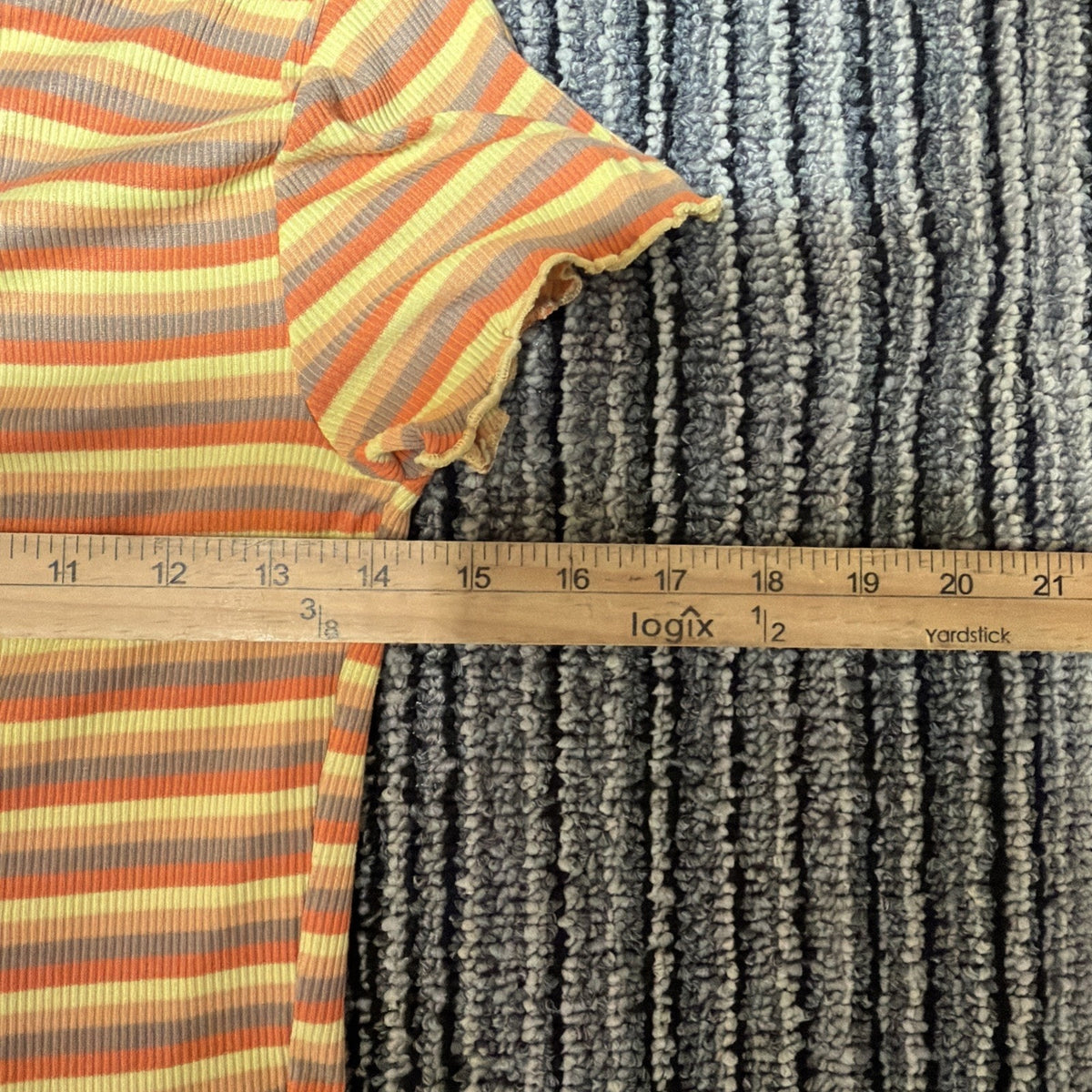 Rue21 Y2K T-Shirt Crop Top Womens S Multicolor Striped Short Sleeve Stretch