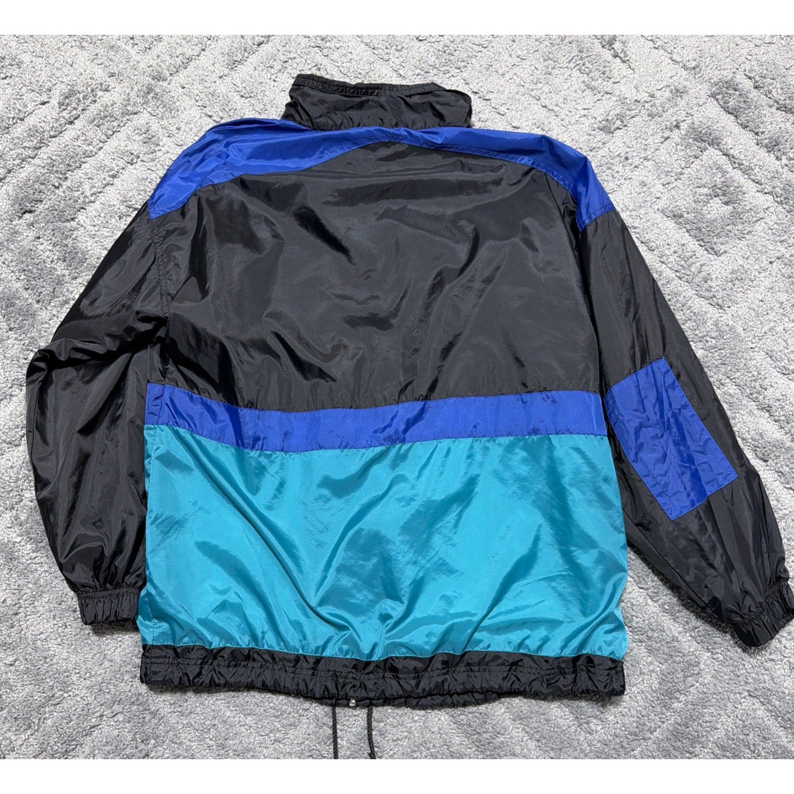 Mens Vtg 90s Spalding Color block Lined Full Zip Athletic Jacket Windbreaker L