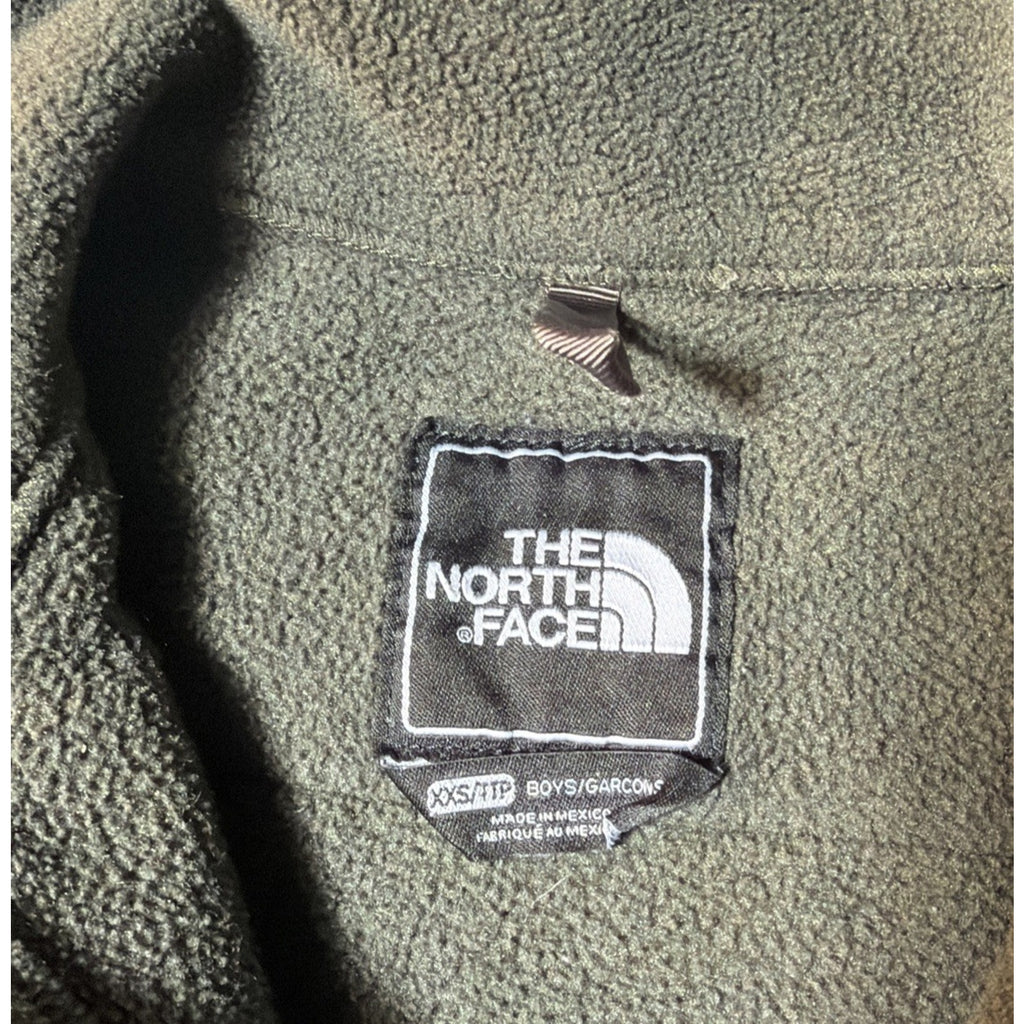 The North Face Denali Jacket Boys Youth XXS Gray Green Full Zip Polartec