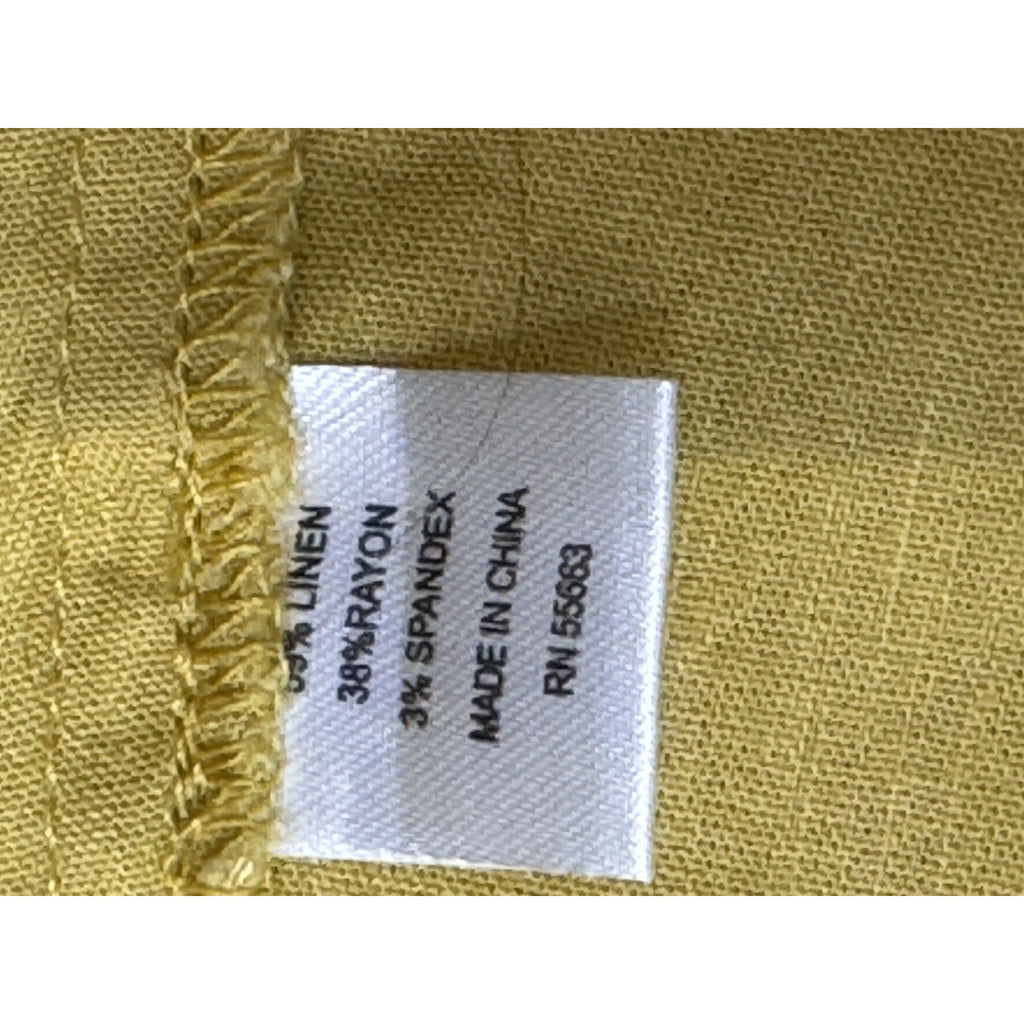 For Cynthia (Rowley) Linen Blend Mustard Women's Asymmetrical Dress Size Medium