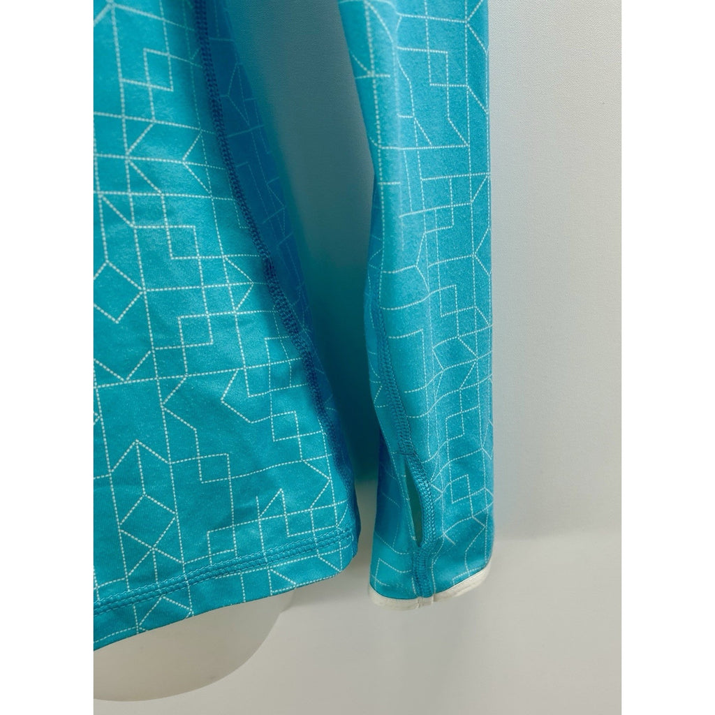 Nike Pro Dri-Fit 1/2 Zip Pullover Running Shirt Women’s Size Medium Geometric.