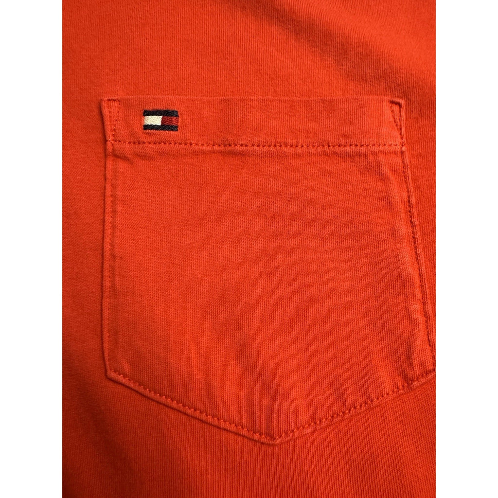 TOMMY HILFIGER T-Shirt Men's XL Red Short Sleeve Crew Neck 100% Cotton Pullover