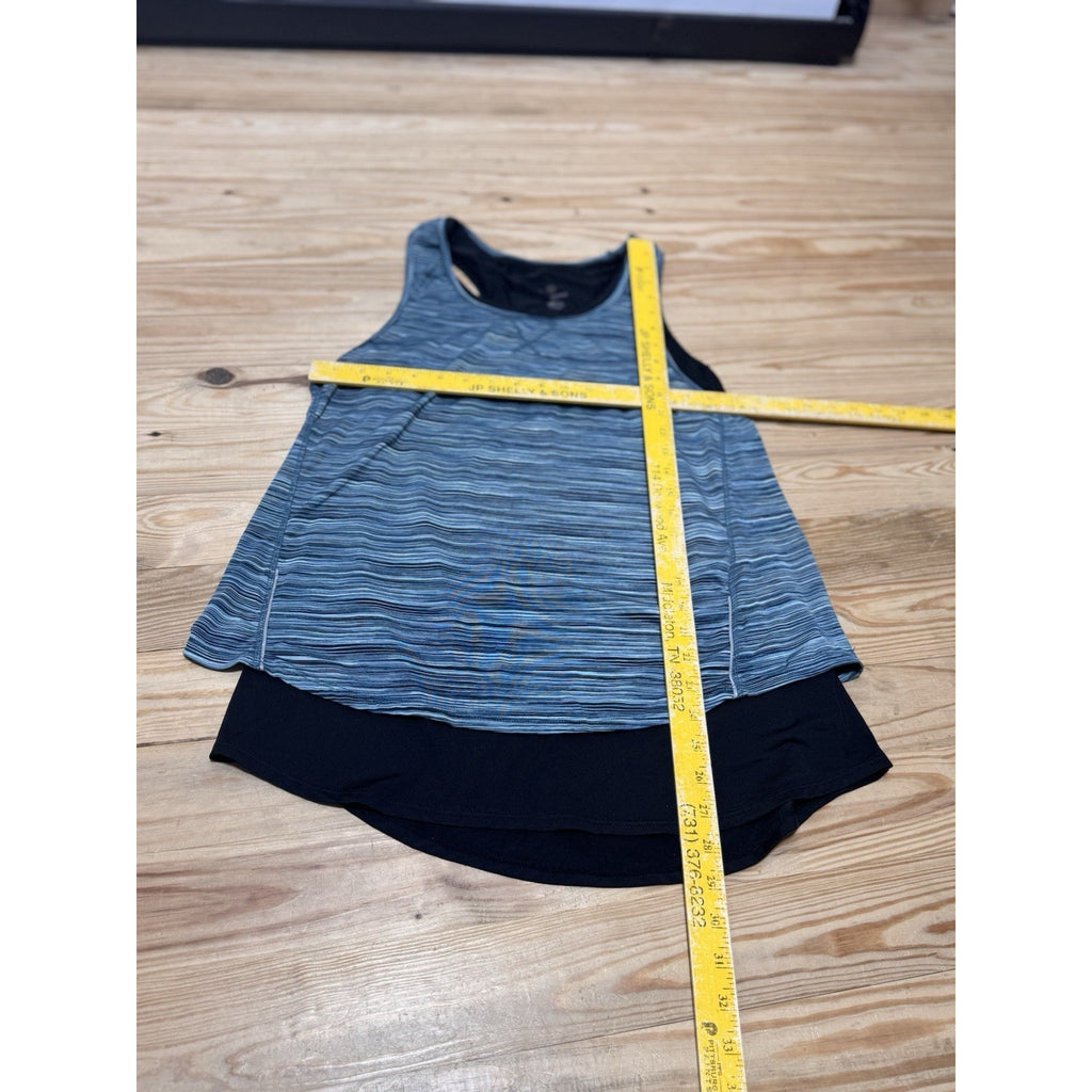 Tangerine Double Layer Teal Black Active Tank Women’s Size Large