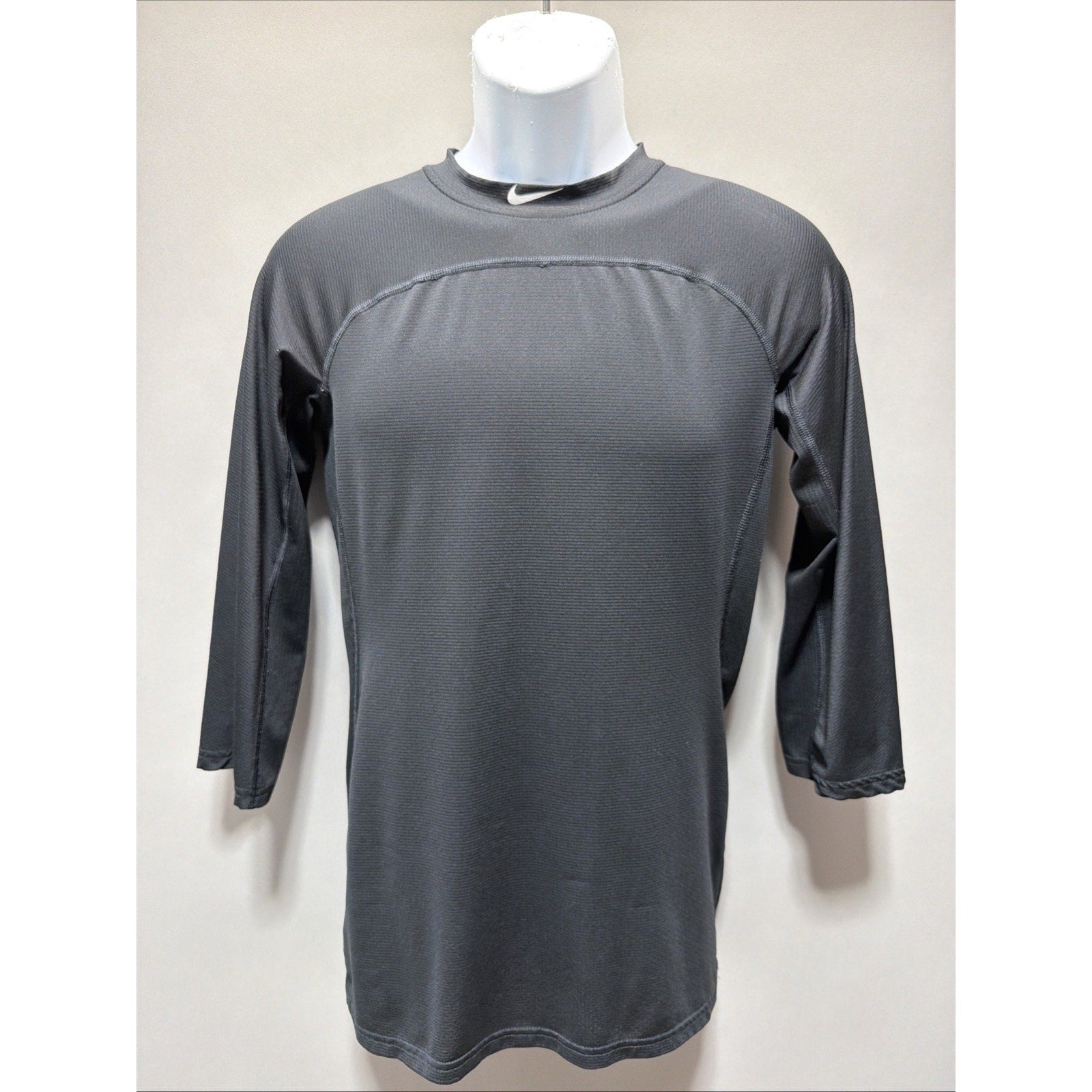 Nike Pro Hypercool Fitted 3/4 Sleeve Shirt Black Mens Size SM MLB COLLECTION