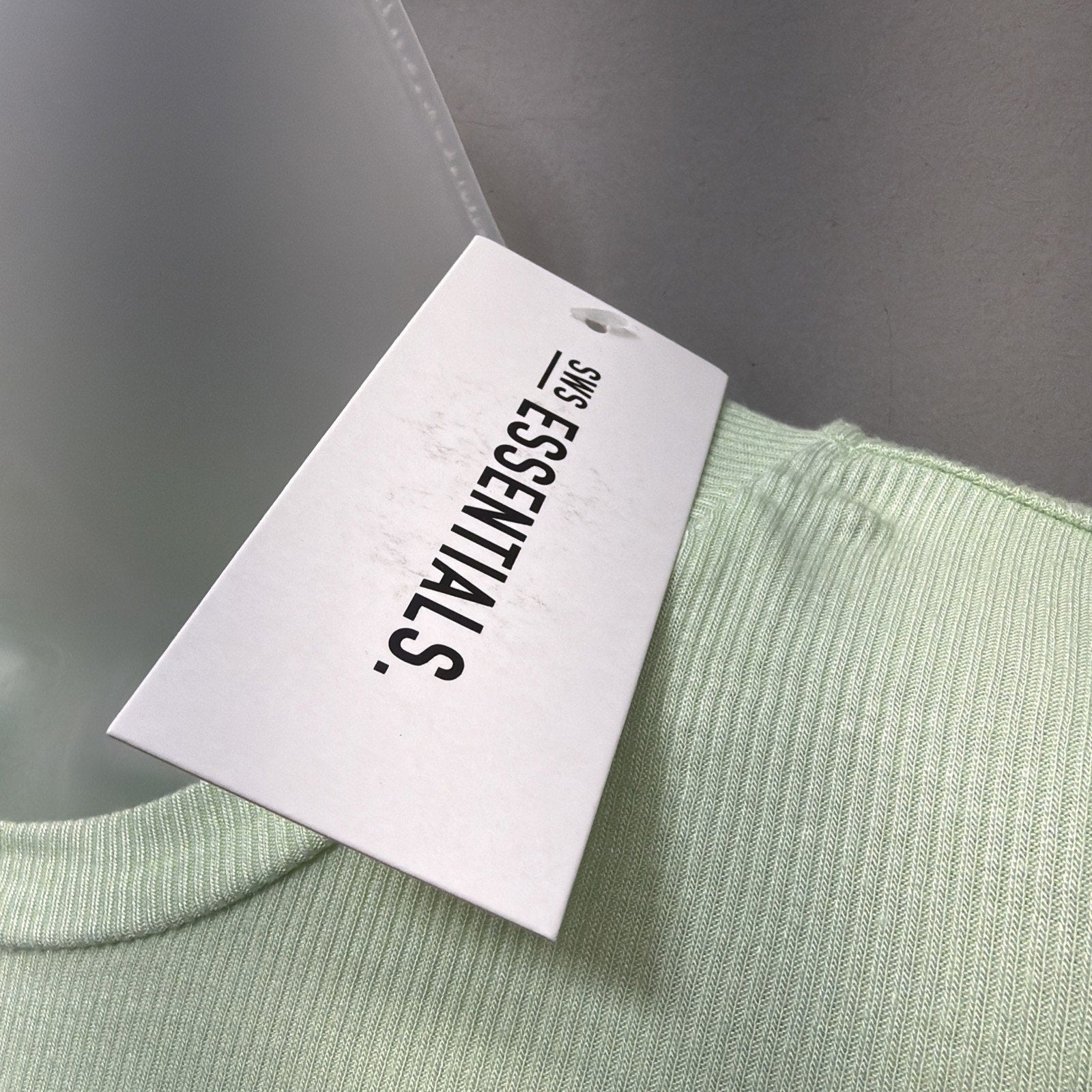 SWS Essentials Ribbed Long Sleeve Crop Green Juniors M NWT