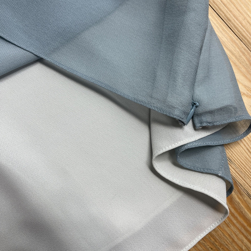 Talbots 100% Pure Silk Blue Green Lined Sleeveless Blouse Size 16 Petite