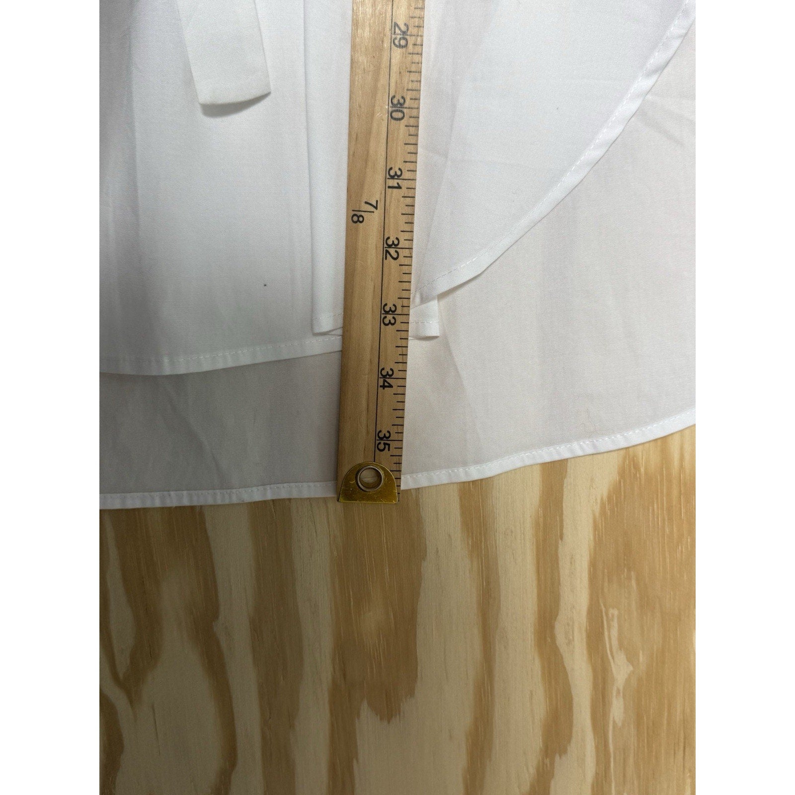 Lane Bryant Womens Button Front Shirt 26 White Long Sleeve Pleated Dip Hem Back
