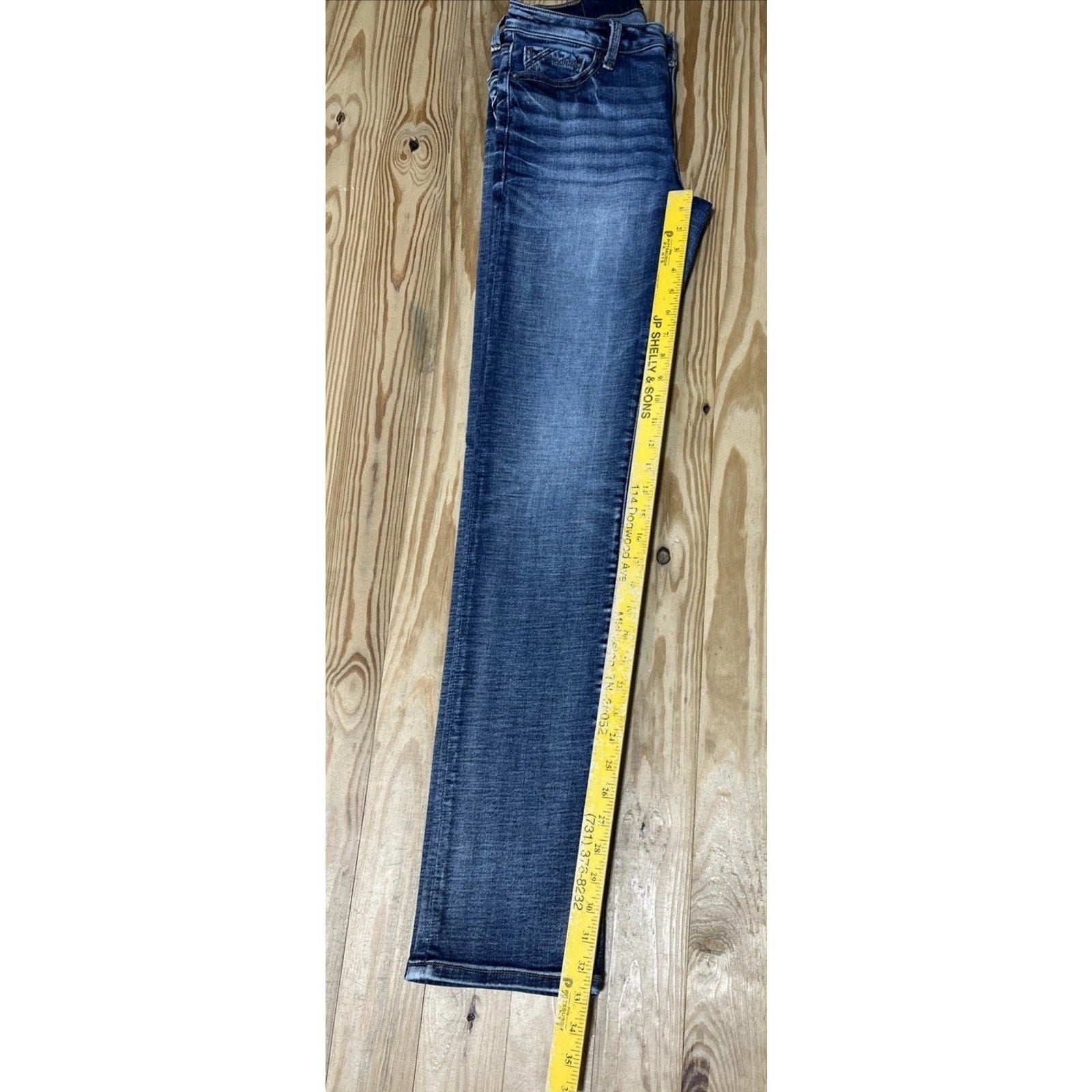 Buckle Black Women's Sz 26x34 Fit No. 53 Straight Leg Blue Denim Jeans Stretch