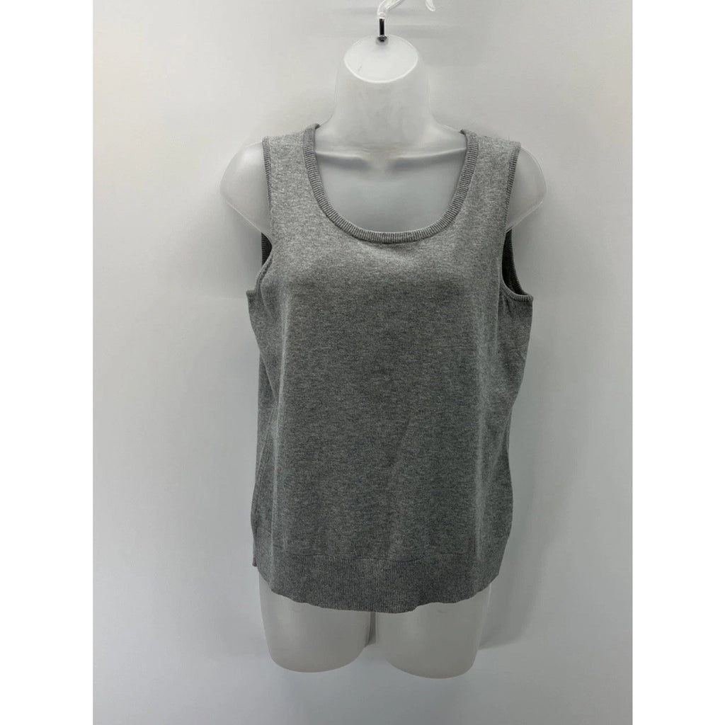 TALBOTS Womens pima cotton stretch knit tank top Gray M