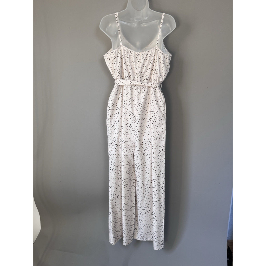 Alredine Jumper Romper Sleeveless Cream With Brown Polka Dot New Women’s Large