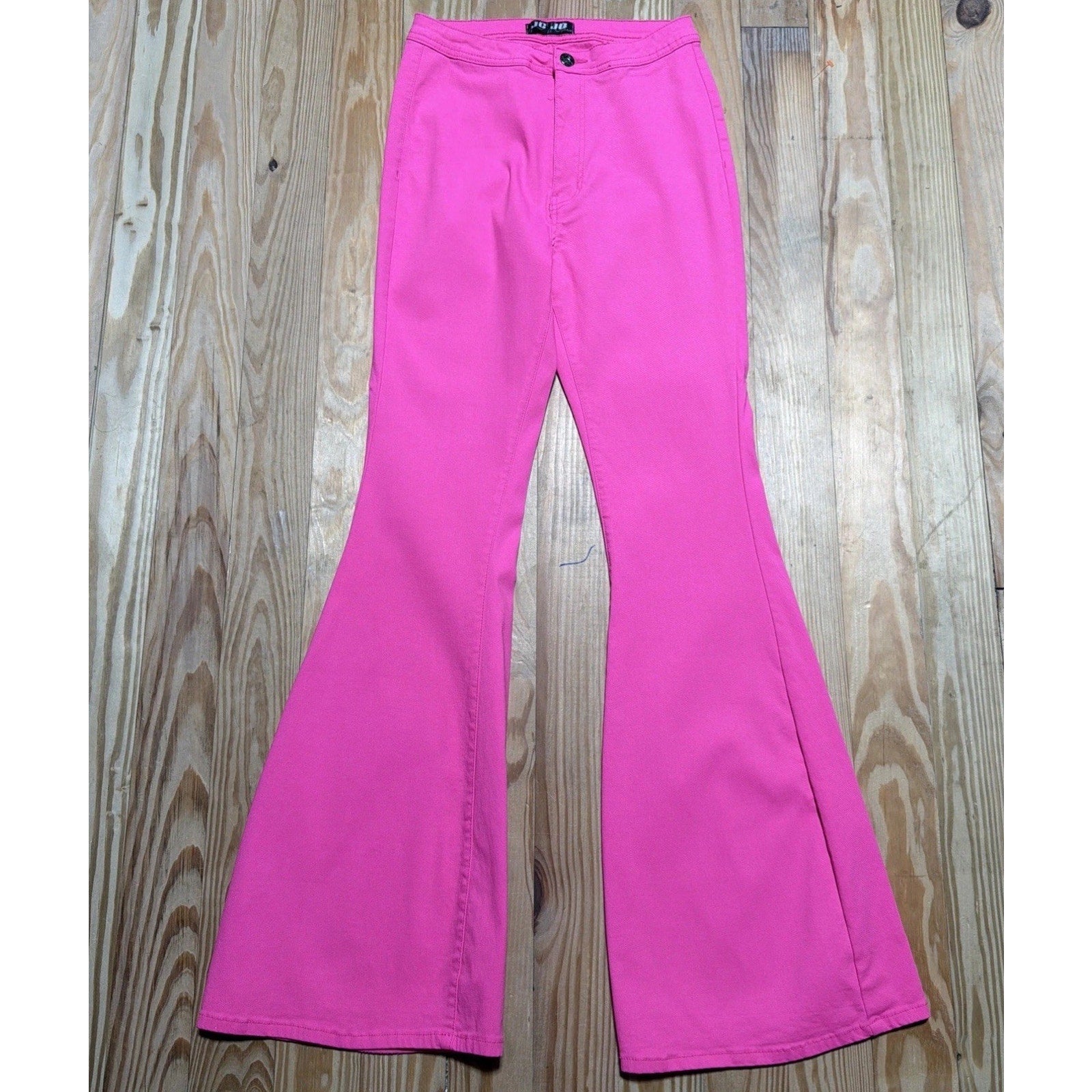 Juniors JC & JQ Jeans High Rise Bell bottom Flare Pants - Hot Pink Sz M Stretch