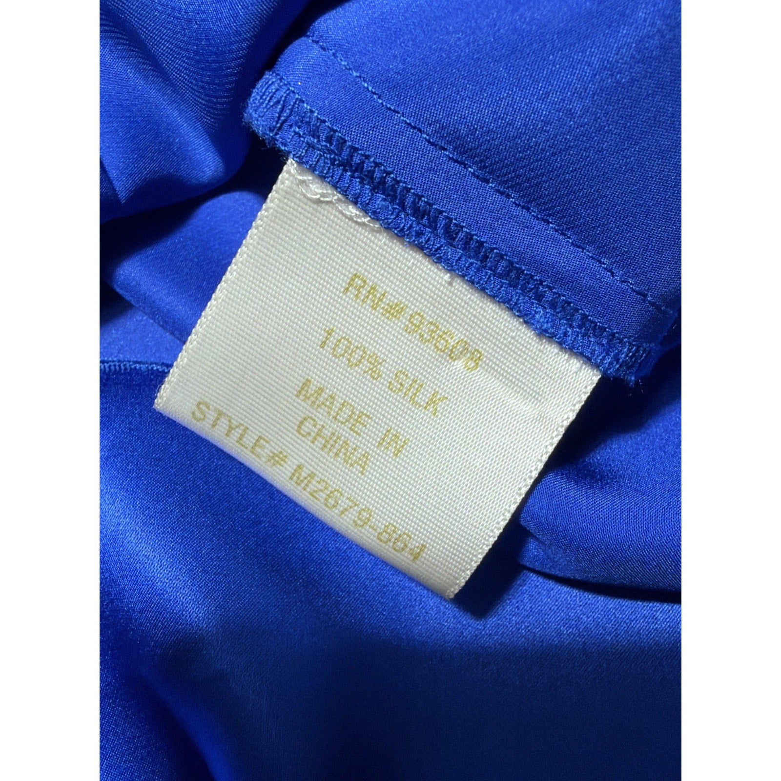 Matty M Blue V Neck 100% Silk Sleeveless Babydoll Tank Top Womens L NWT