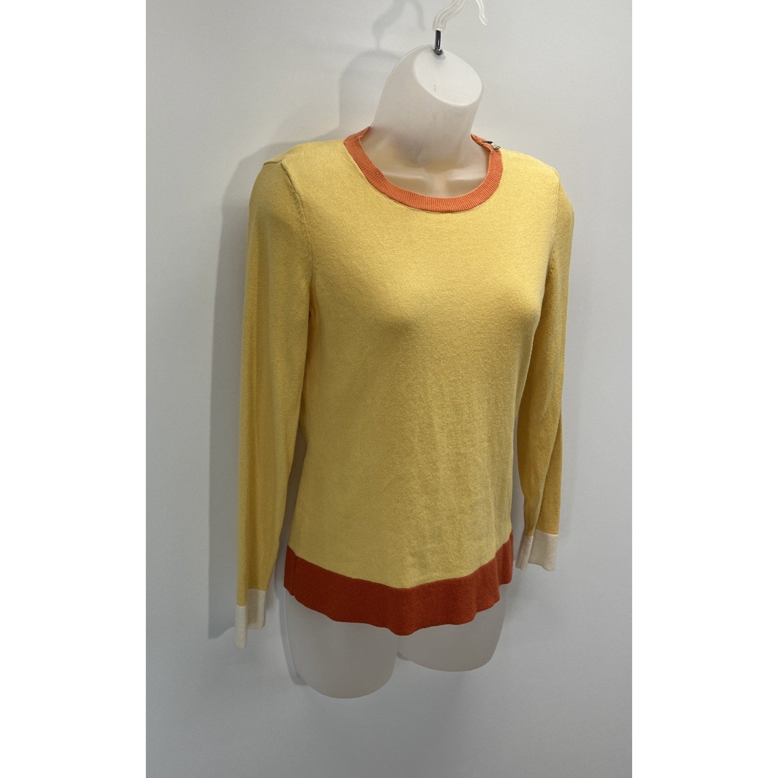 Talbots Petites Women's Small Petite Yellow Crewneck Pullover Sweater Angora