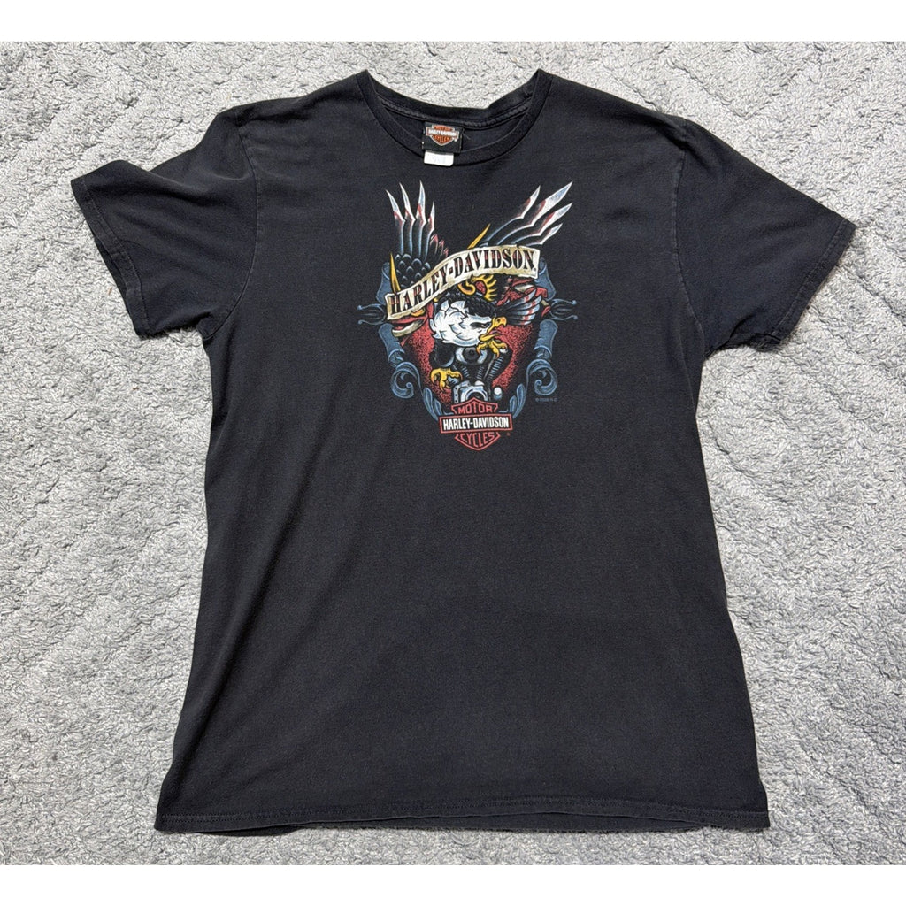 Harley-Davidson Bar & Shield Eagle Short Sleeve Shirt L Black Panama City FL