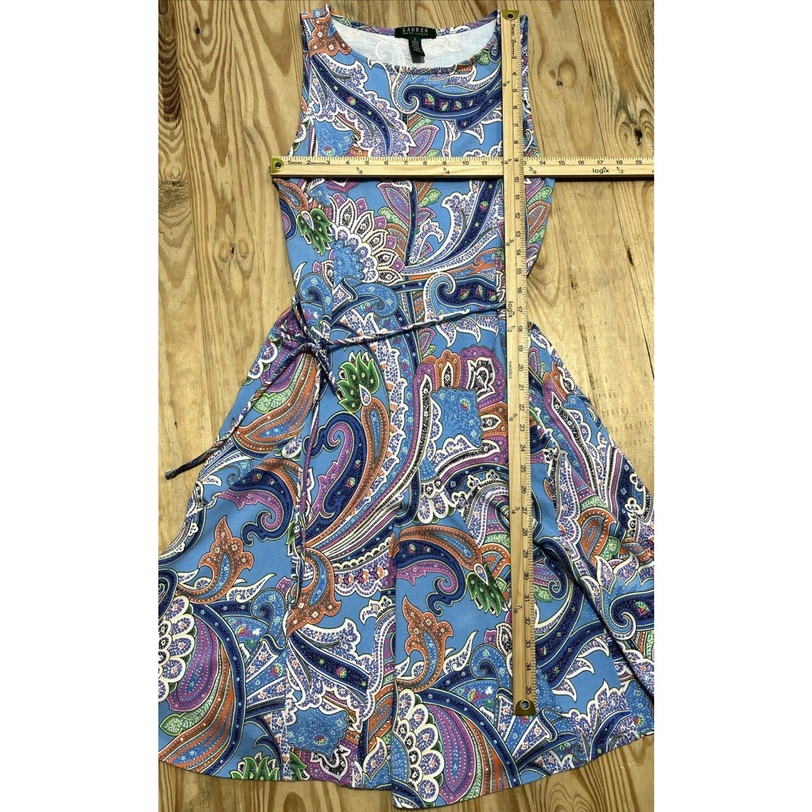 LAUREN RALPH LAUREN Paisley Knit Dress, Blue Multicolor, S