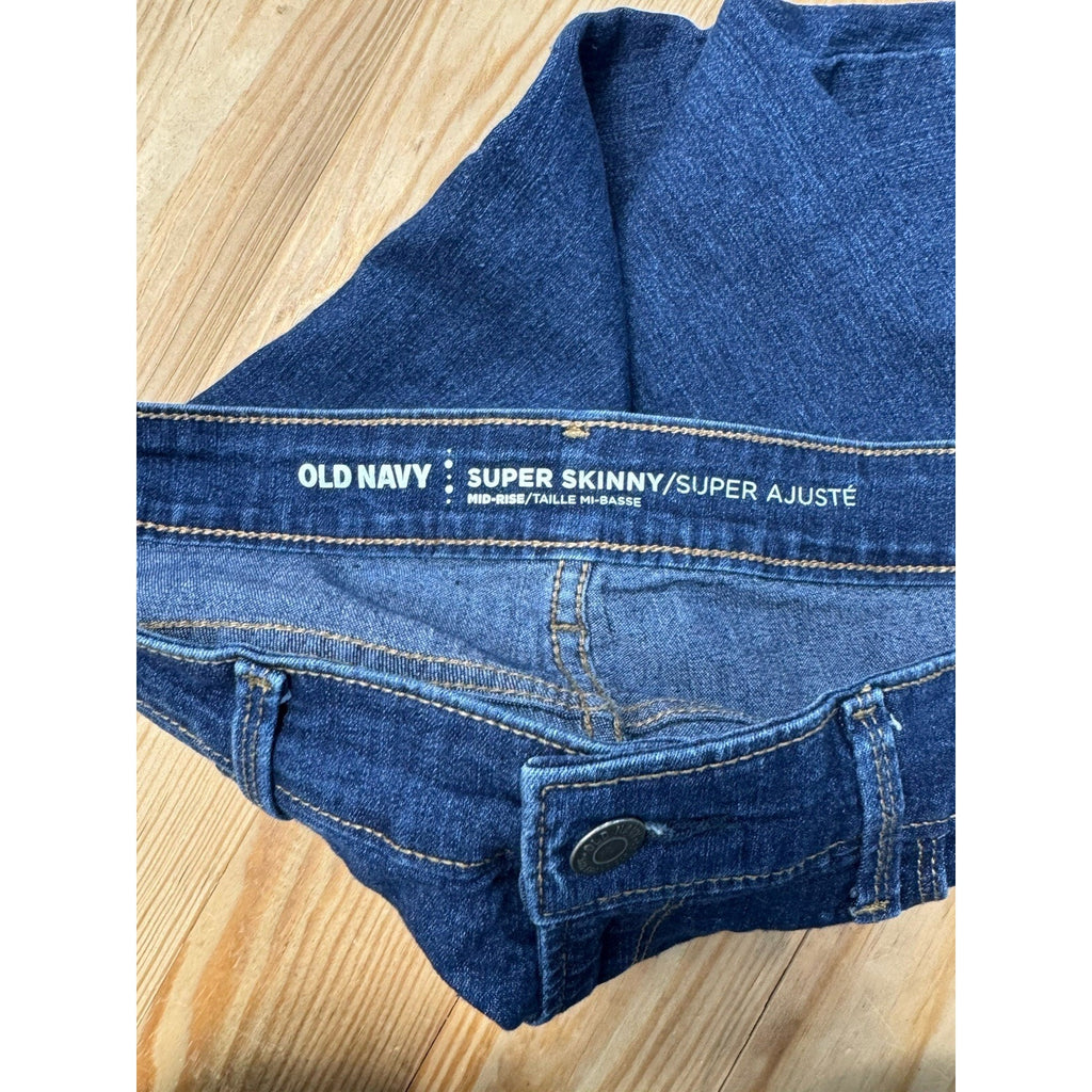 Old Navy Super Skinny Jeans Womens Sz 4 27X27 No Tag Blue Denim Stretch Mid Rise