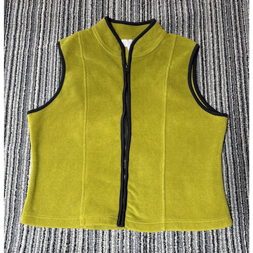 Vintage Cambridge Dry Goods Women's Green Fleece Vest Size XL