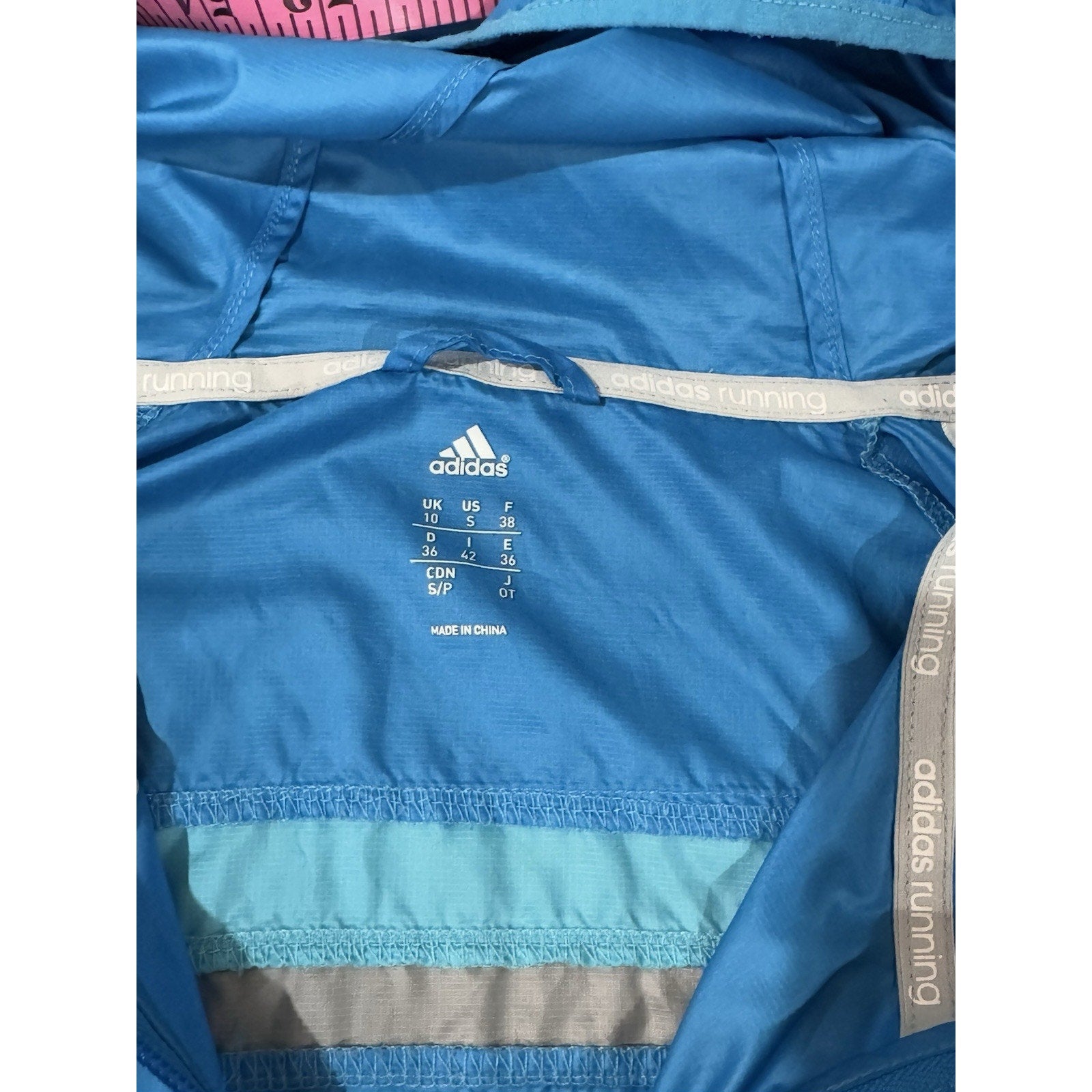 Adidas Running Anthem Jacket Women's S Lightweight Packable Blue Logo