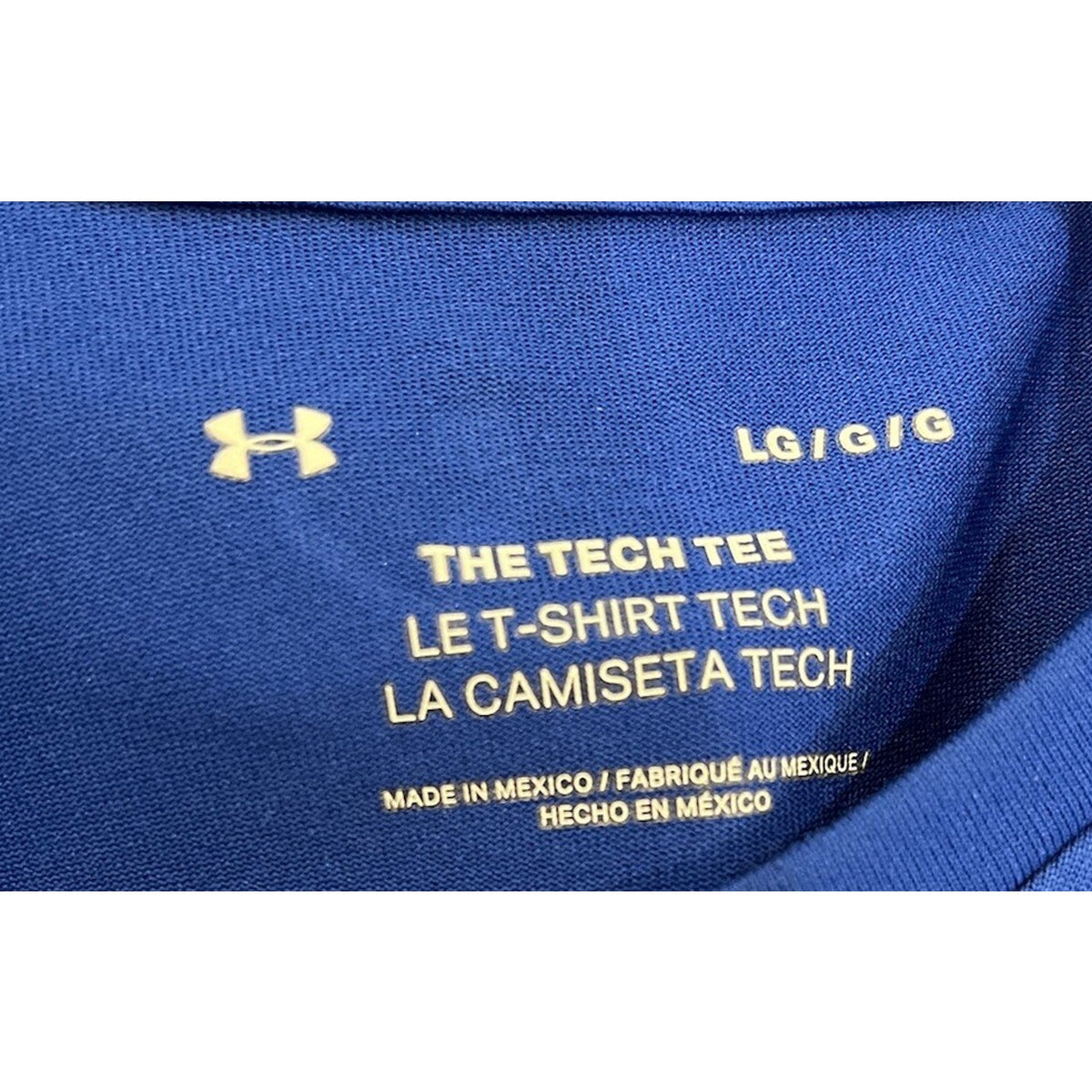 Under Armour HeatGear Blue Athletic Crew Neck T shirt Men's Size Medium Logo