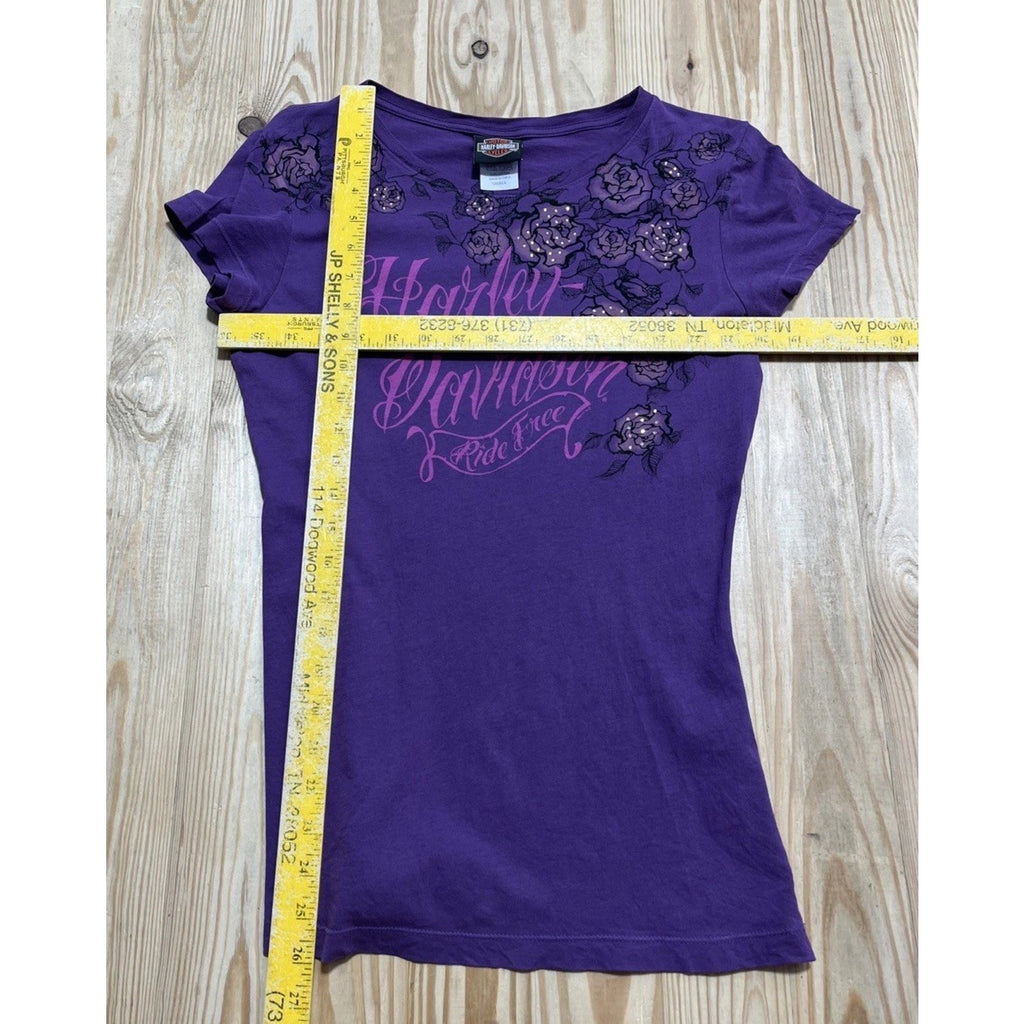 Harley Davidson Bagram Air Base Afghanistan T-Shirt Rhinestone Purple S 2015