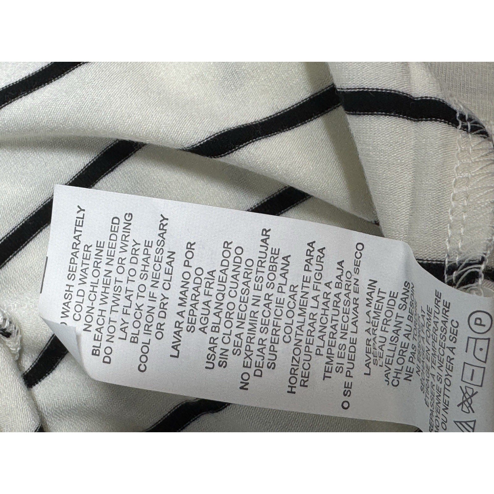 Kensie Women's Dress Striped White/Black Sleeveless Size Large New