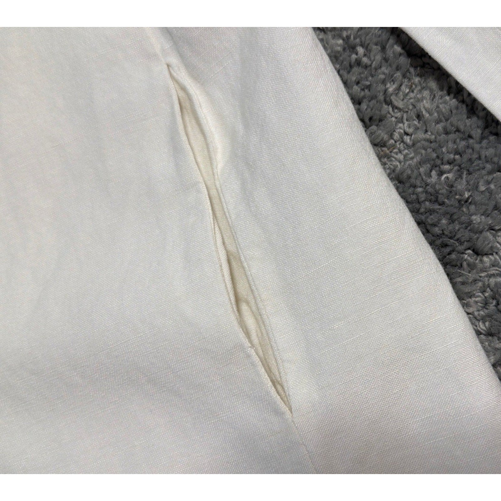 Women’s Annie Alexander Vintage Linen Blend White Lined Coat SZ 12