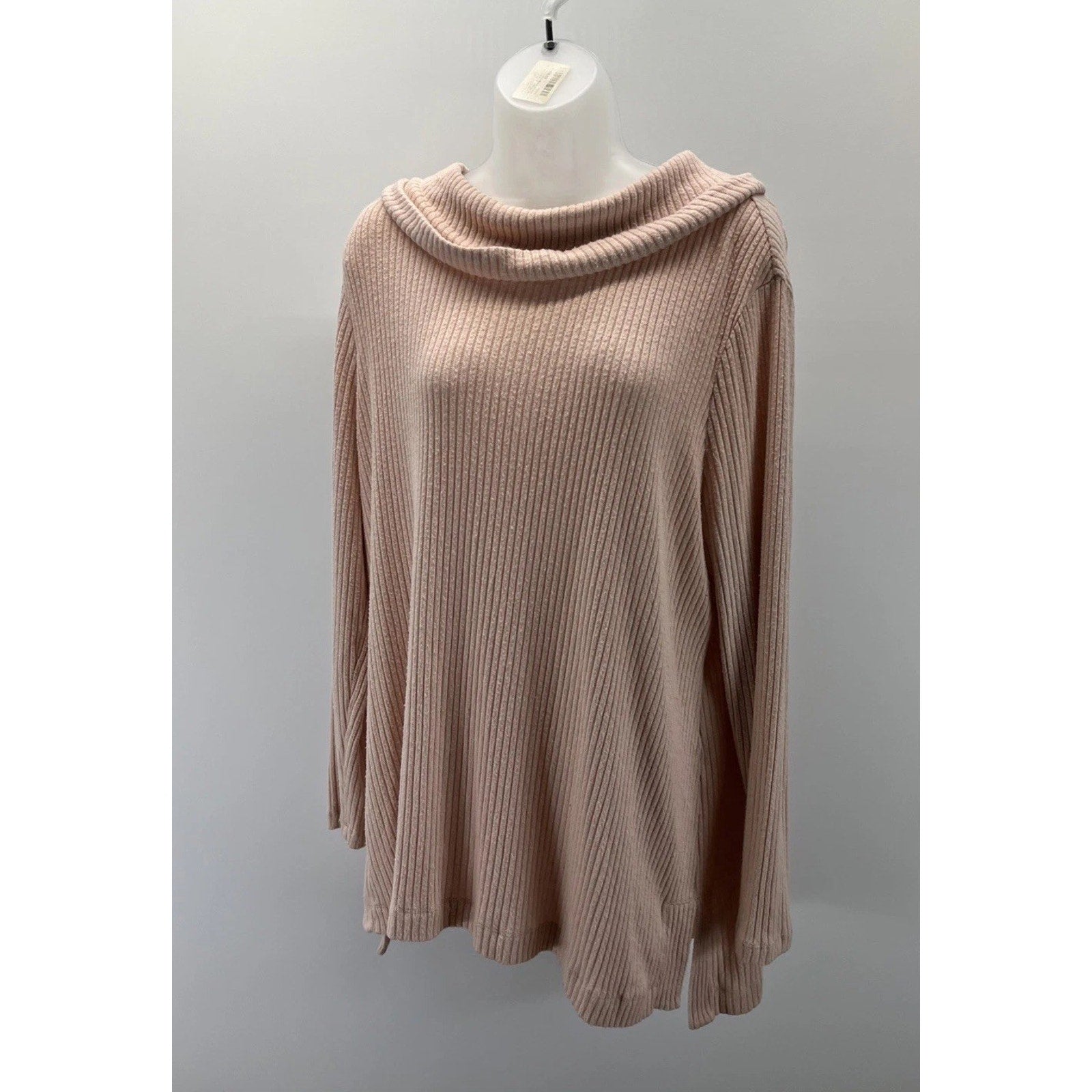 Zenergy By Chico's Womens Pink Turtle Neck Cable Knit Details Sweater Size 2