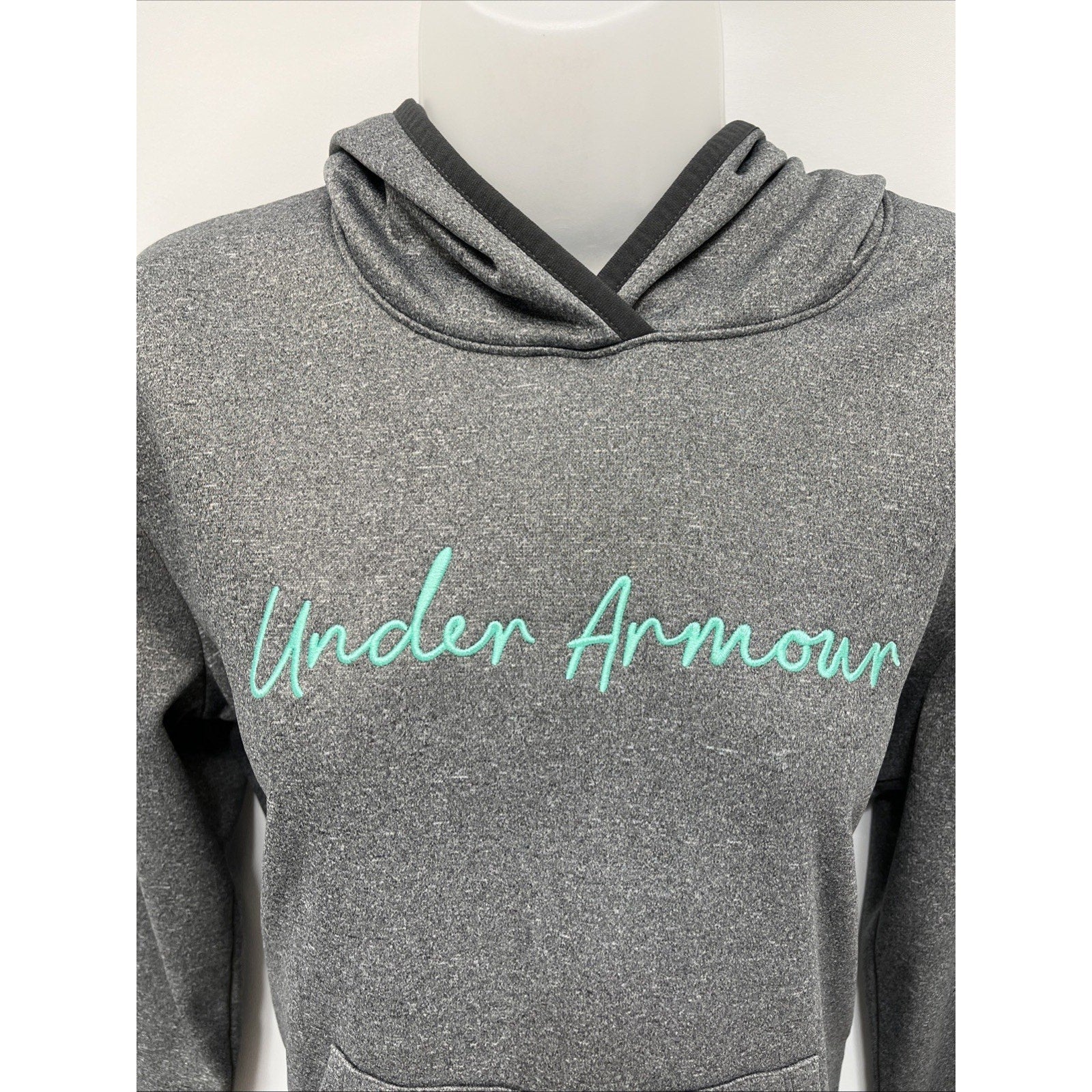 Under Armour Women’s Fleece Script Hoodie 1366956-010 Jet Gray -M