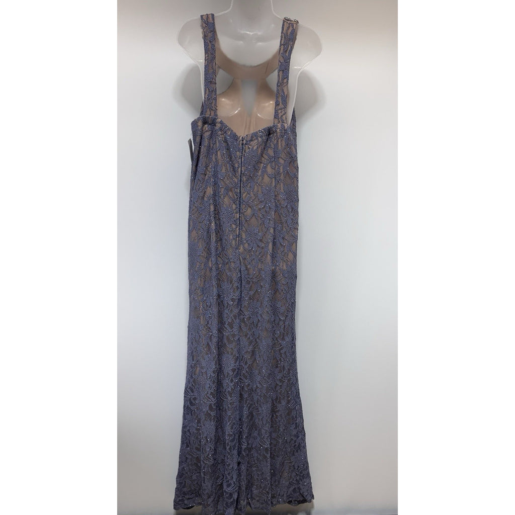 Deb Glitter Lace Lavender Formal Halter Gown Lined Women’s Size 18 NWT