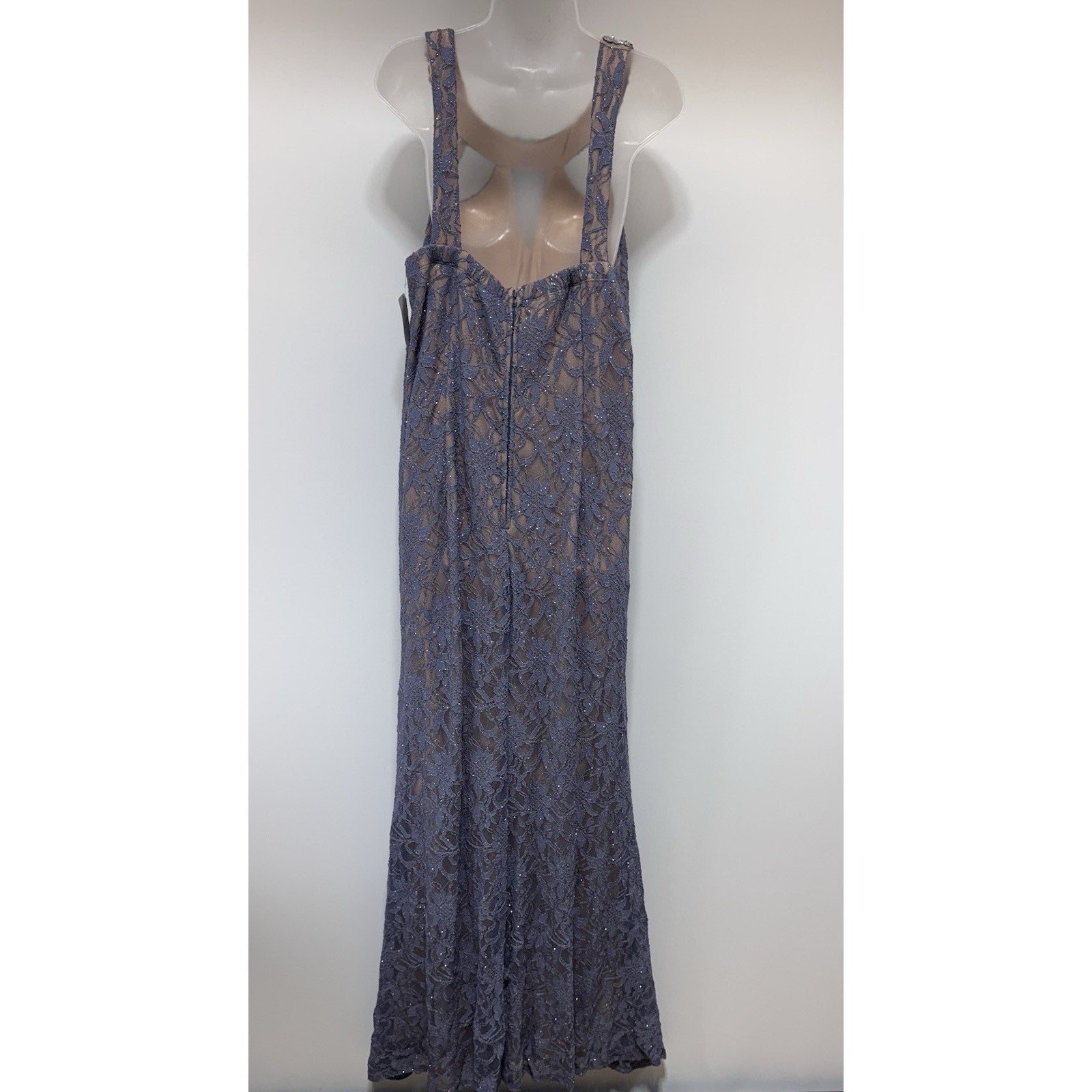 Deb Glitter Lace Lavender Formal Halter Gown Lined Women’s Size 18 NWT