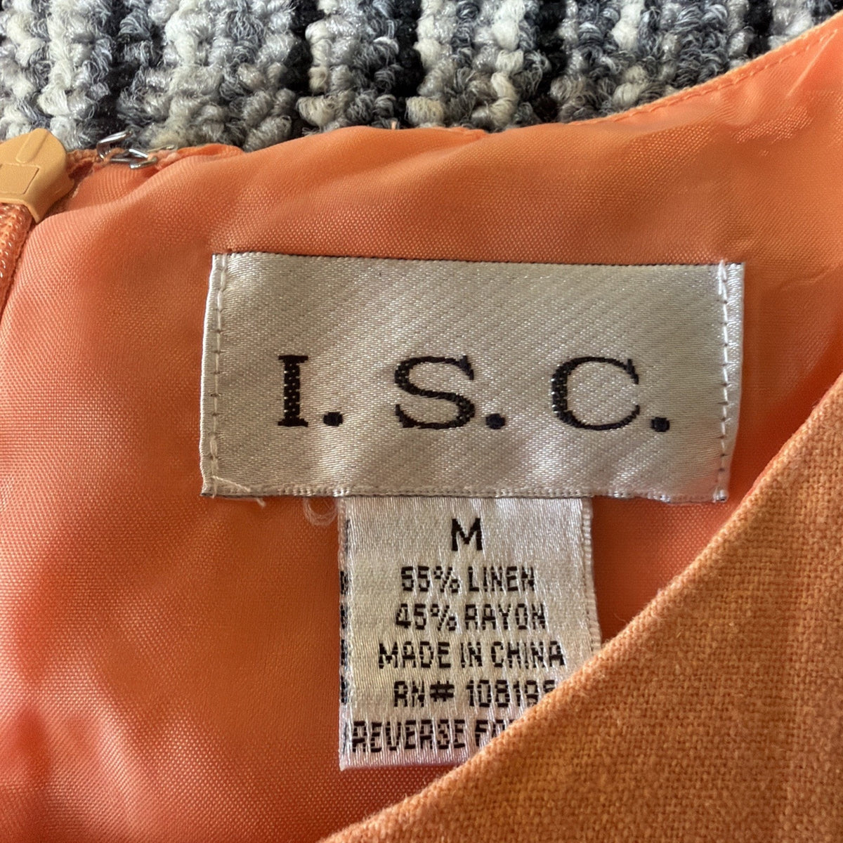 I.S.C. Womens Sleeveless Linen Blend Maxi Shift Dress Medium Peach Vintage