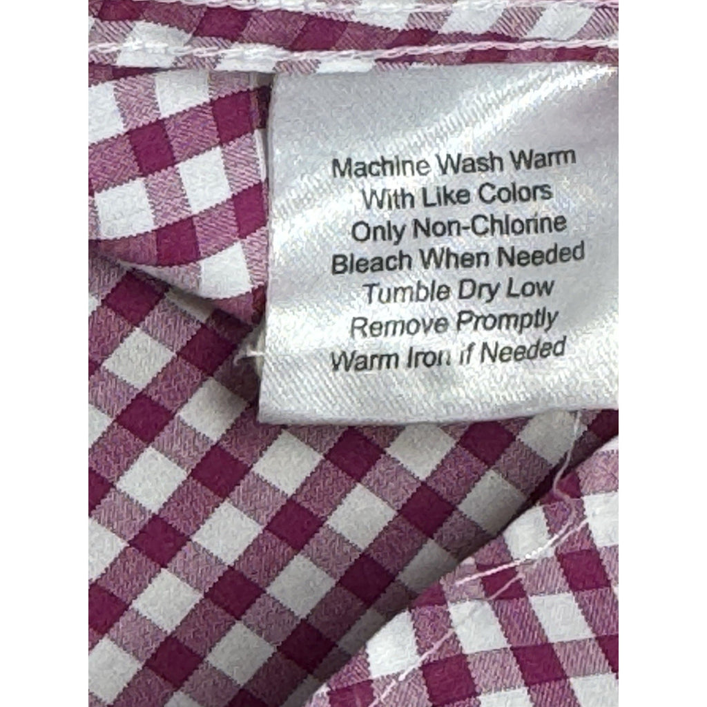 Egara Men Size 16 1/2-34/35 Check Non- Iron Slim Fit Cuffs Long Sleeve Shirt