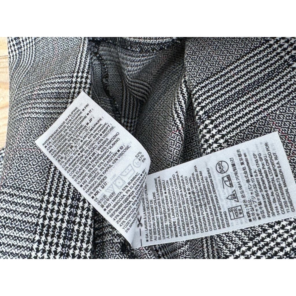 Banana Republic Dress Womens 8T Black White Houndstooth Plaid Sheath Midi Career