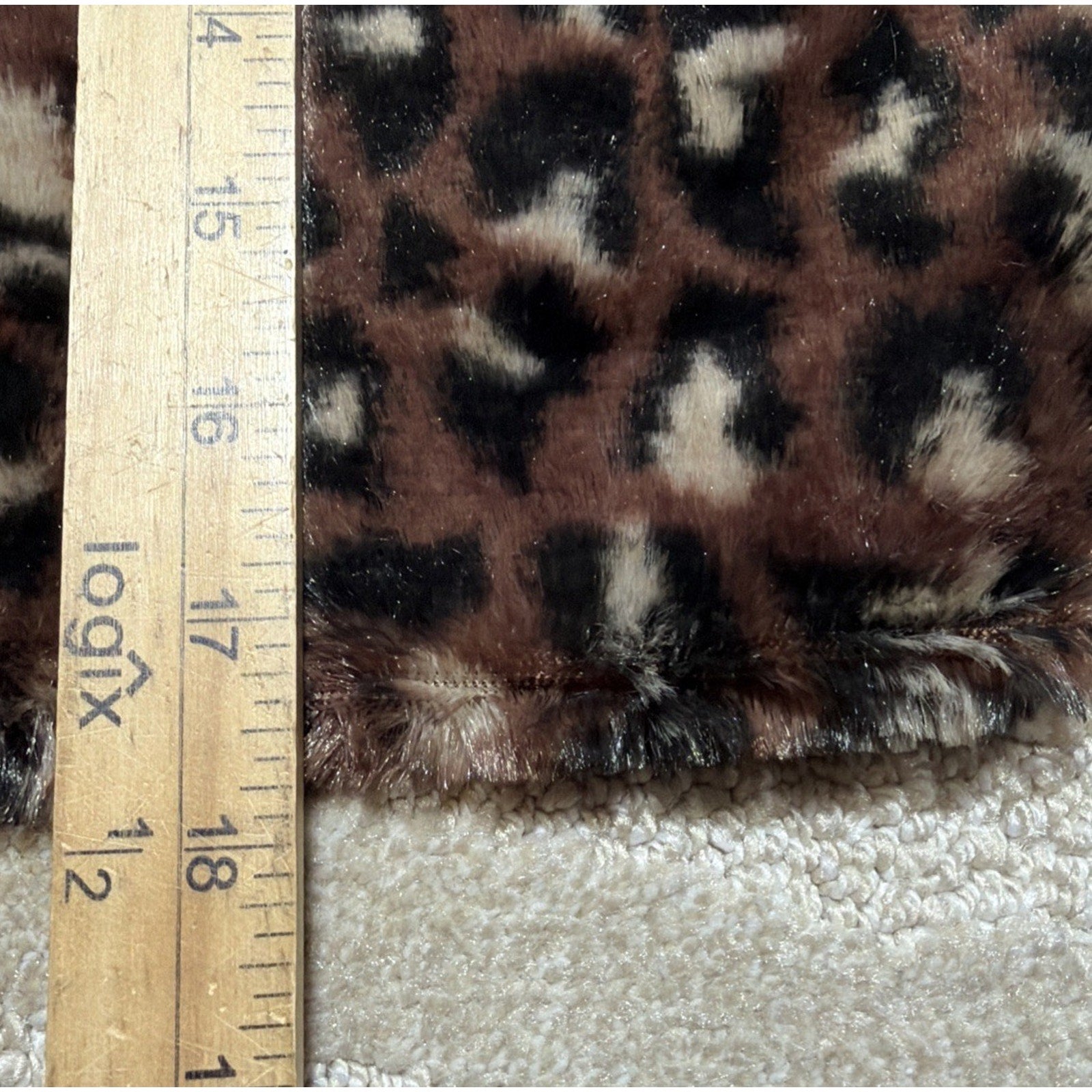 I.N. San Francisco Leopard Faux Fur Jacket Womens L Open Front Crop NWT Soft