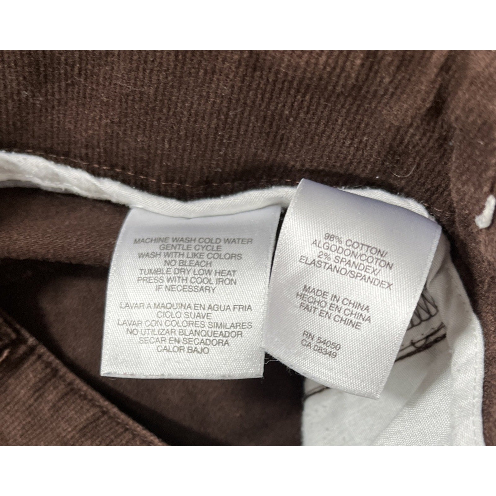 WOMEN'S JONES NEW YORK SPORT STRETCH CORDUROY BROWN PANTS SIZE 10