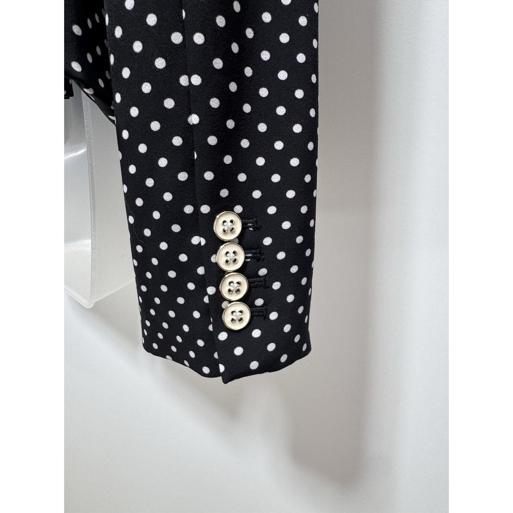 Tommy Hilfiger Blazer Black White Polka Dots Preppy Classic Women’s size LP