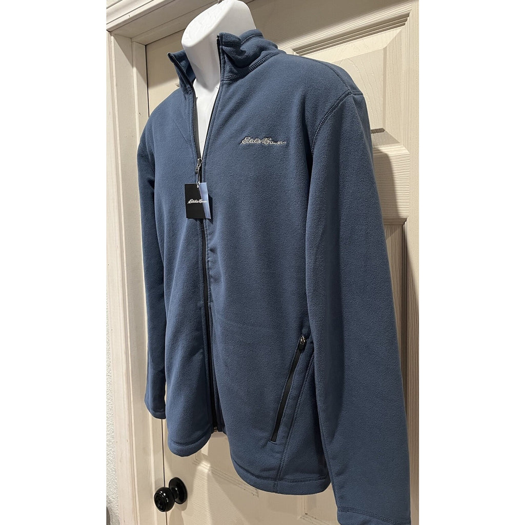 NWT Eddie Bauer Men's Quest Fleece Full Zip Pullover Blue Gray Small MSRP $70