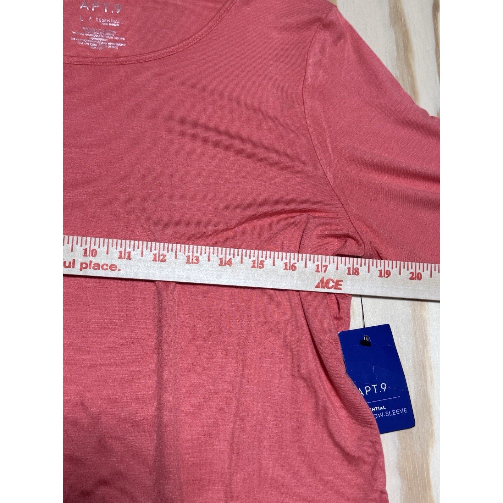 Apt. 9 Coral Elbow Sleeve Oversized Tee Top Women’s Large NEW with Tags