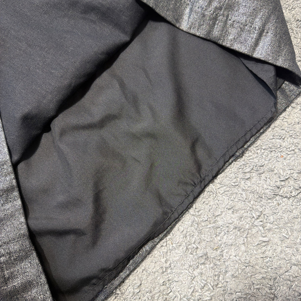 WDNY Dress 6 Black Linen Blend Beaded Metallic Sheath Knee Length Sleeveless NWT